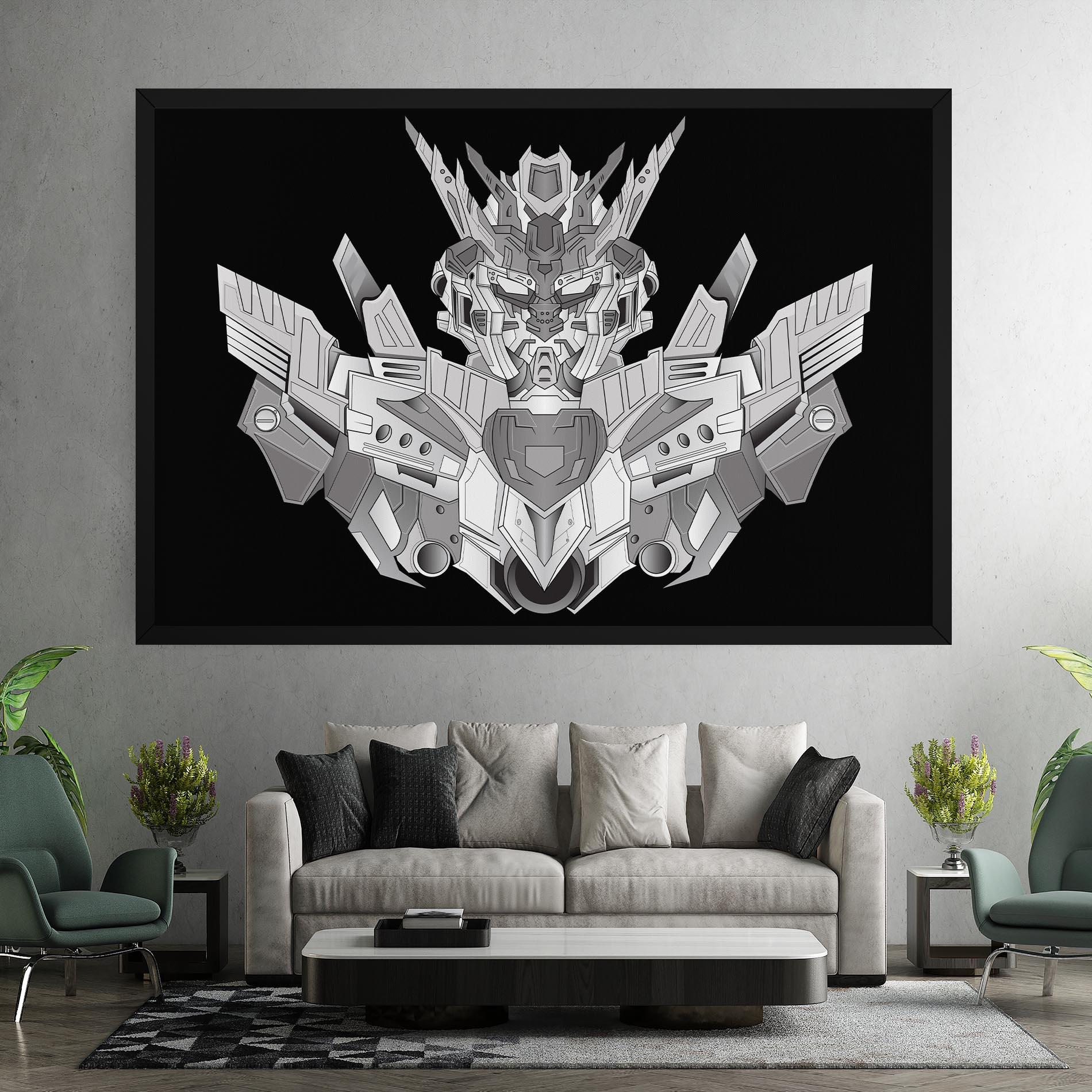 Leinwandbild Grey Robot mockup 7