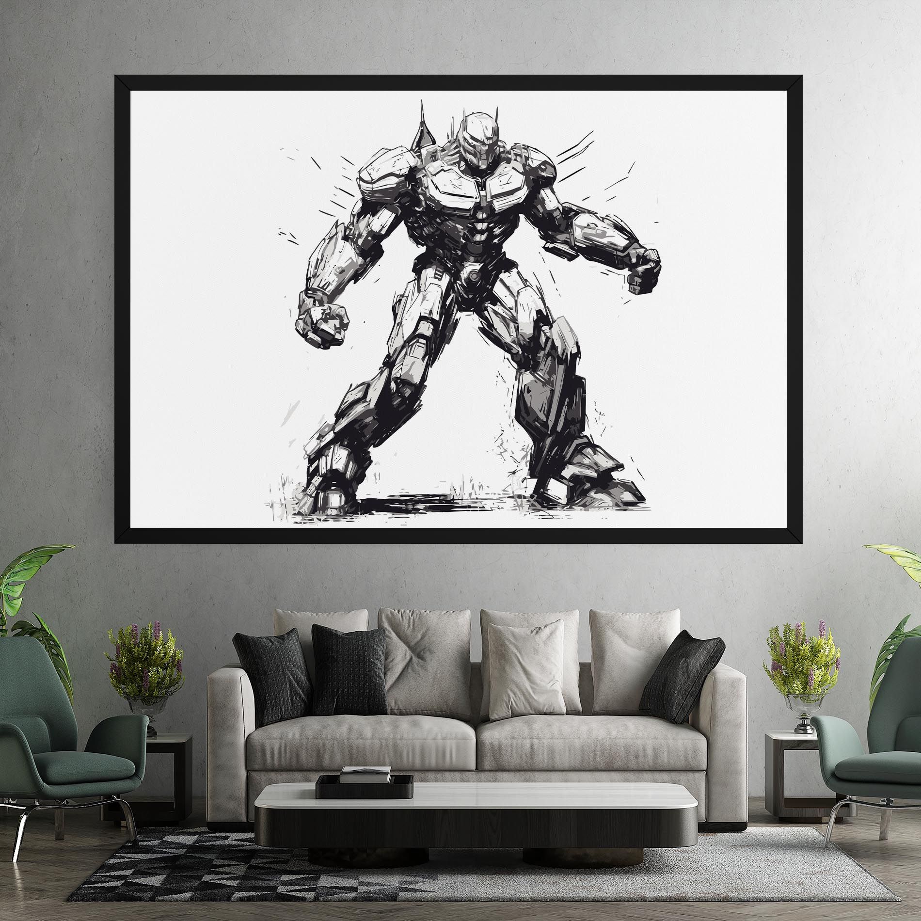 Grey White Robot mockup 7