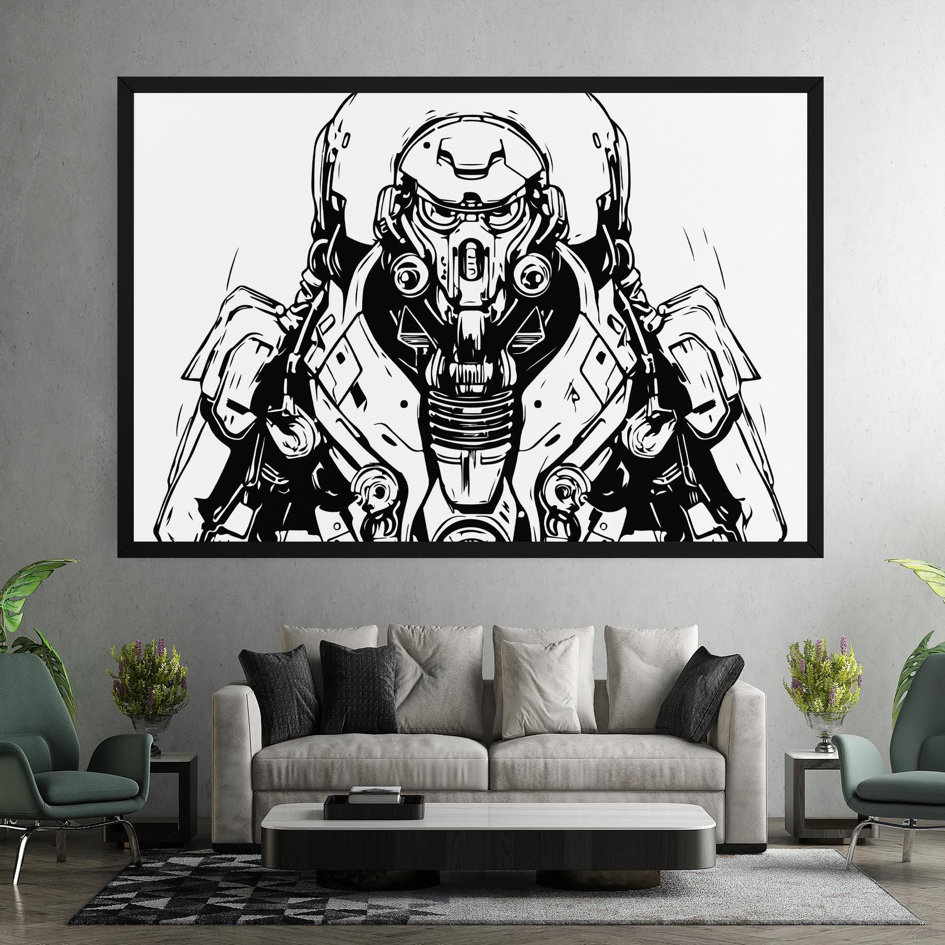 Leinwandbild Military Robot mockup 7