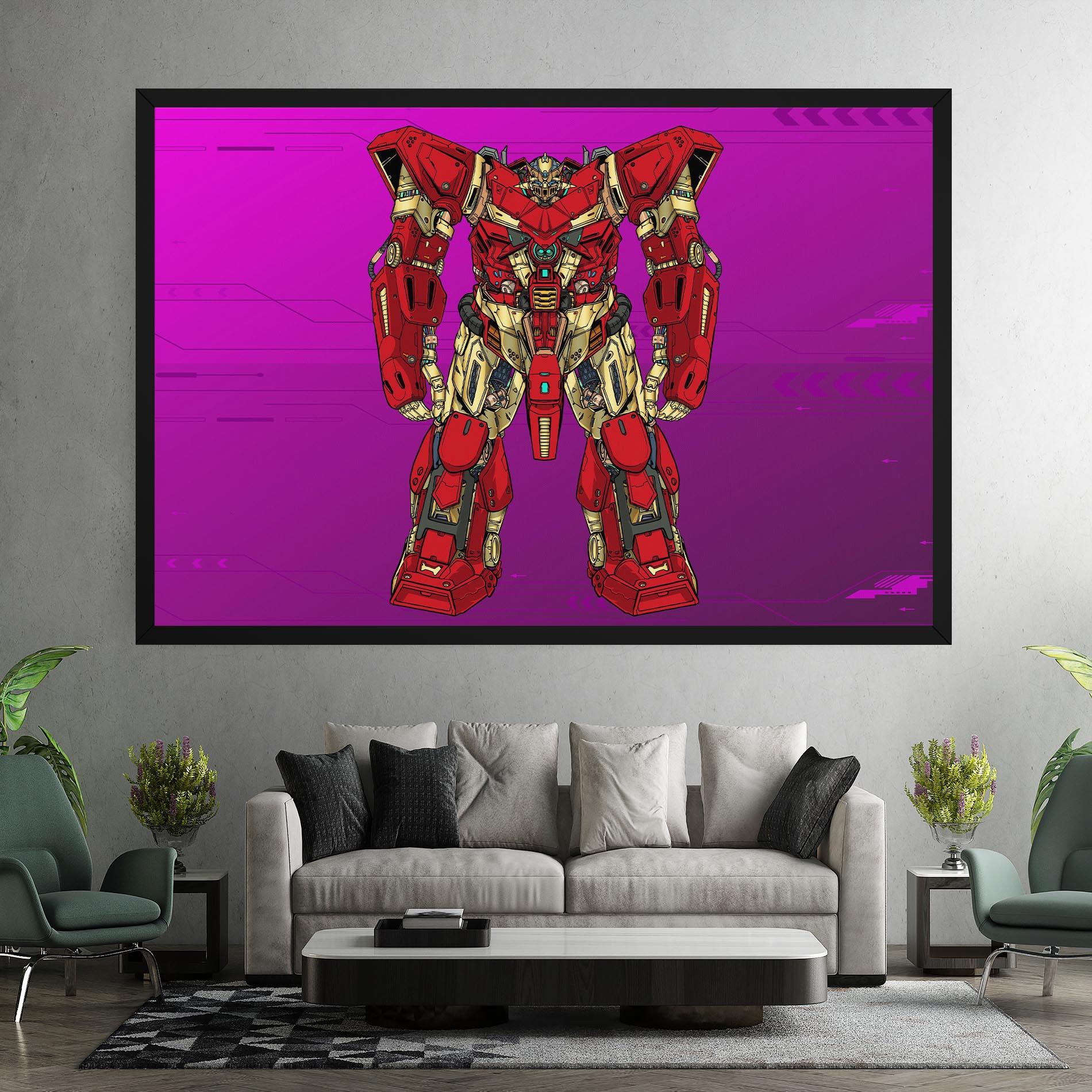 Leinwandbild Red Cream Robot mockup 7