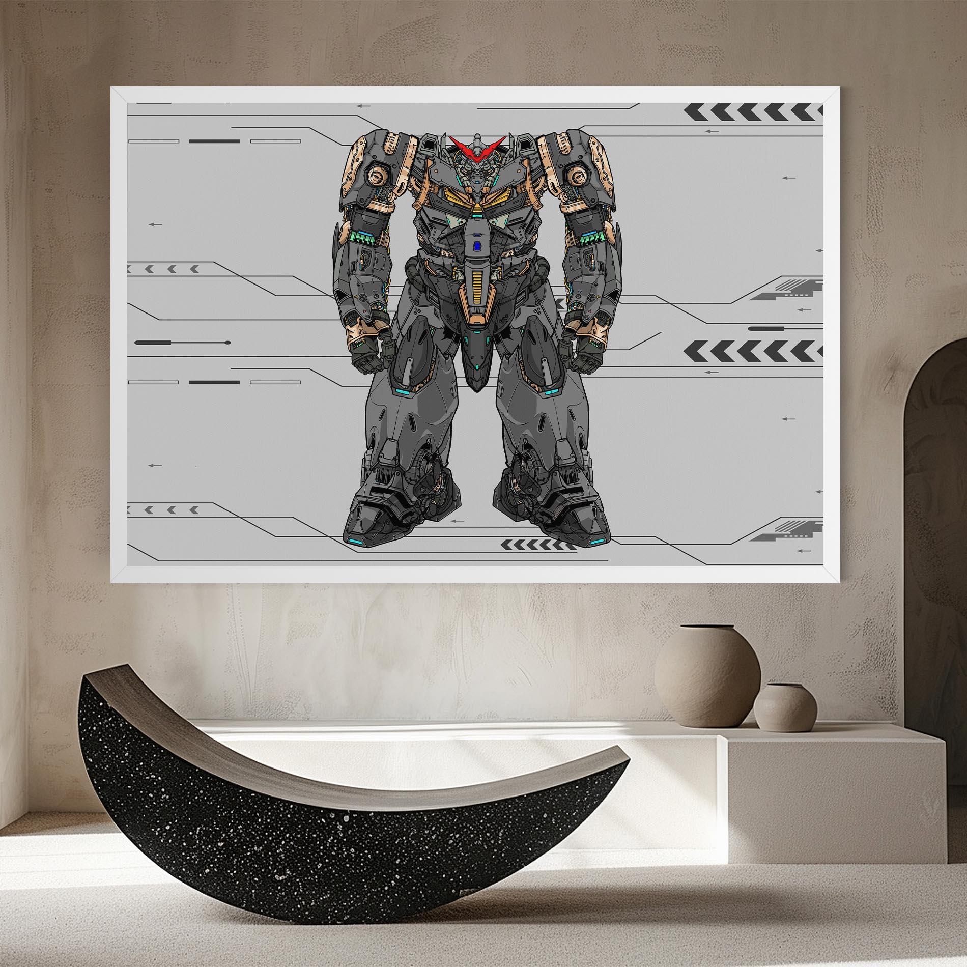 Leinwandbild Big Grey Robot mockup 8