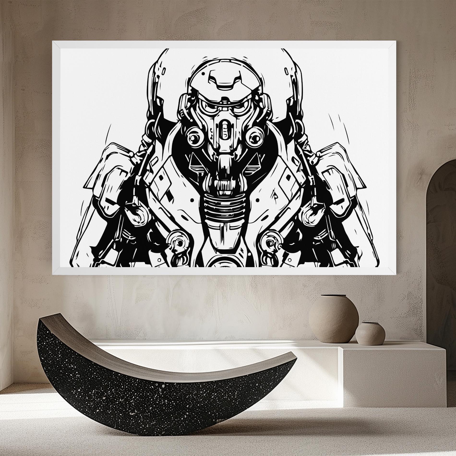 Leinwandbild Military Robot mockup 8