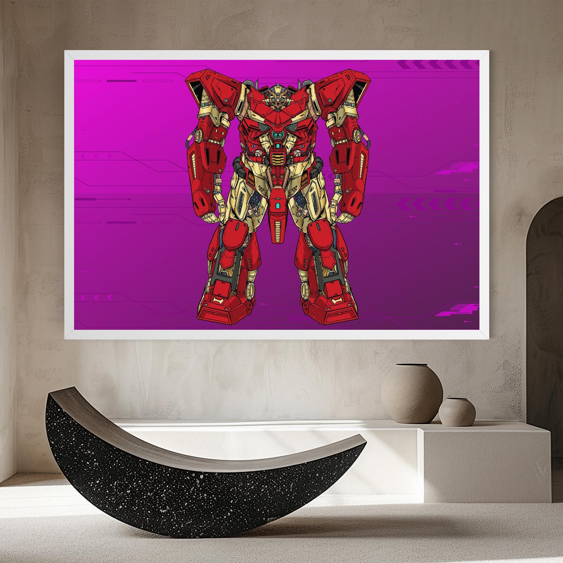 Leinwandbild Red Cream Robot mockup 8