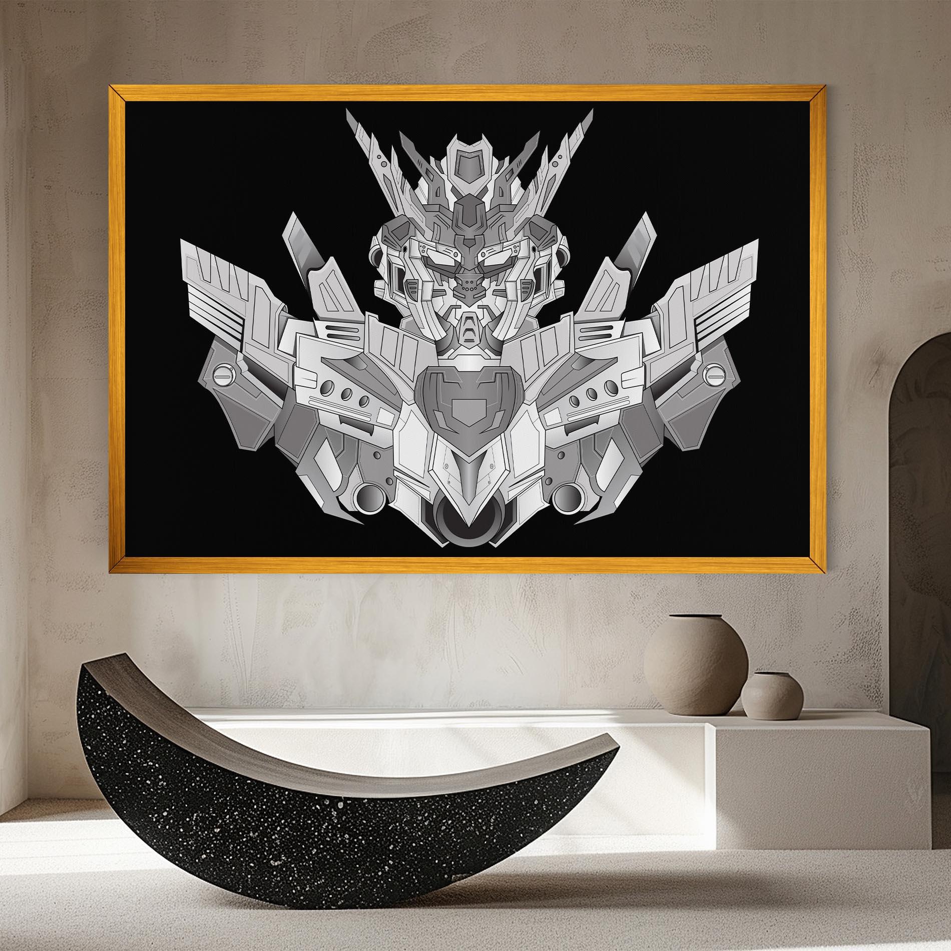 Leinwandbild Grey Robot mockup 8