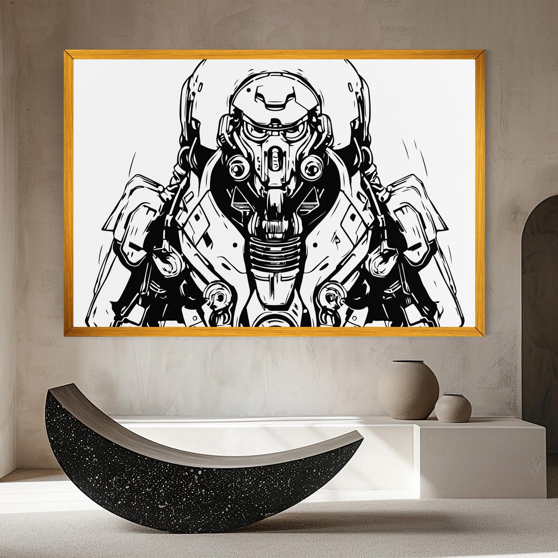 Leinwandbild Military Robot mockup 8