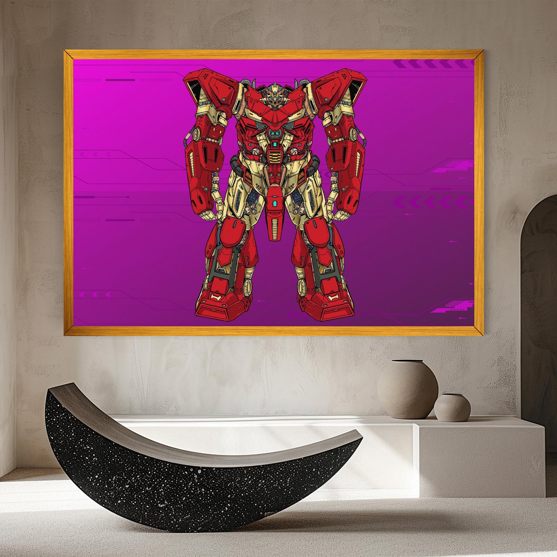 Leinwandbild Red Cream Robot mockup 8