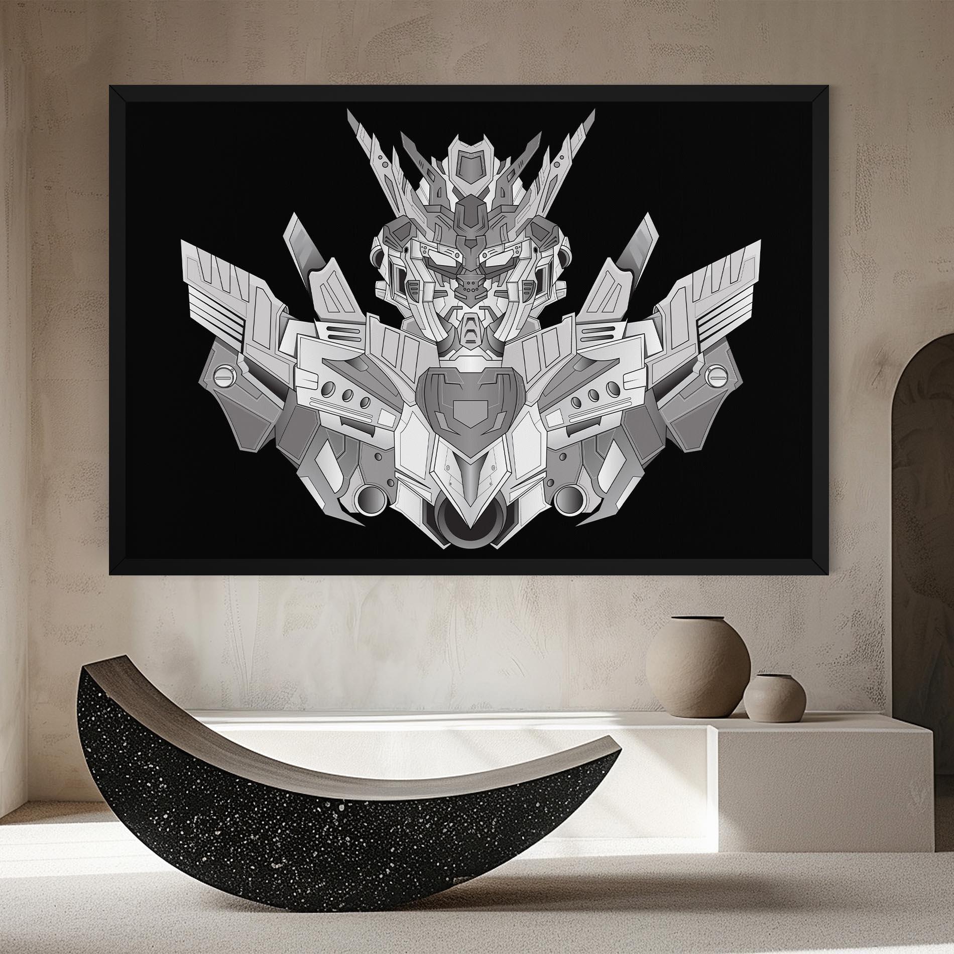 Leinwandbild Grey Robot mockup 8