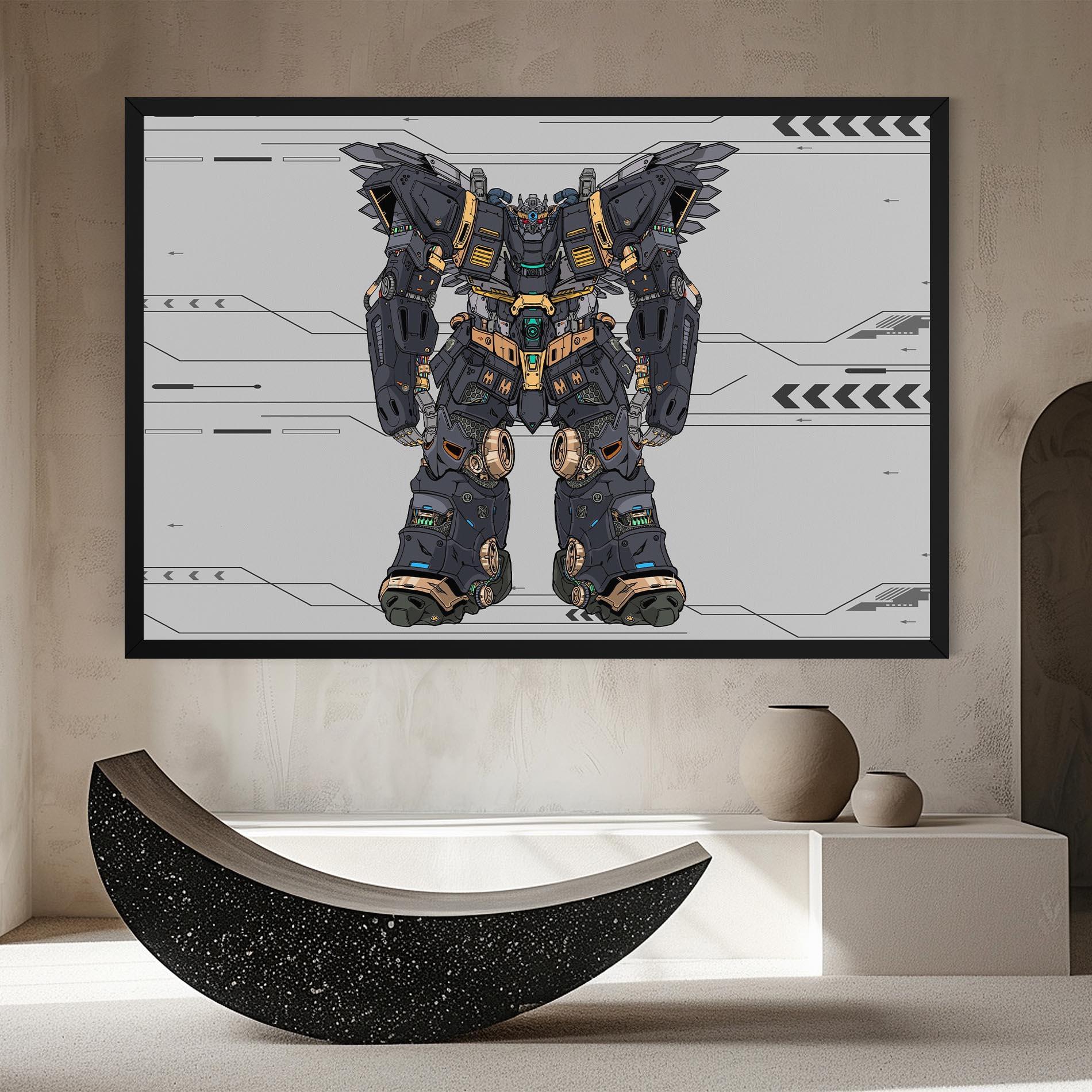 Leinwandbild Grey Yelloy Robot mockup 8
