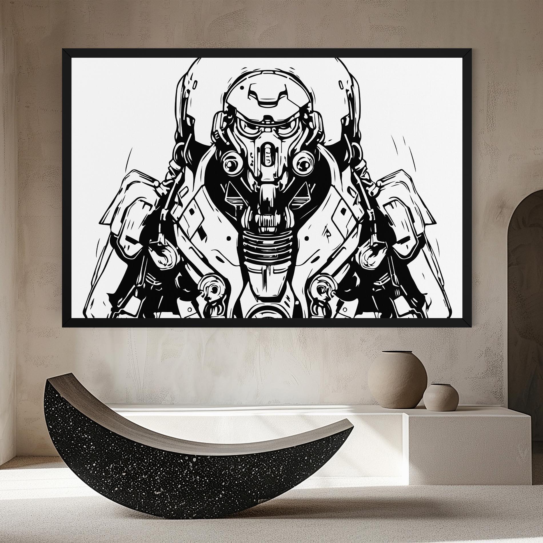 Leinwandbild Military Robot mockup 8