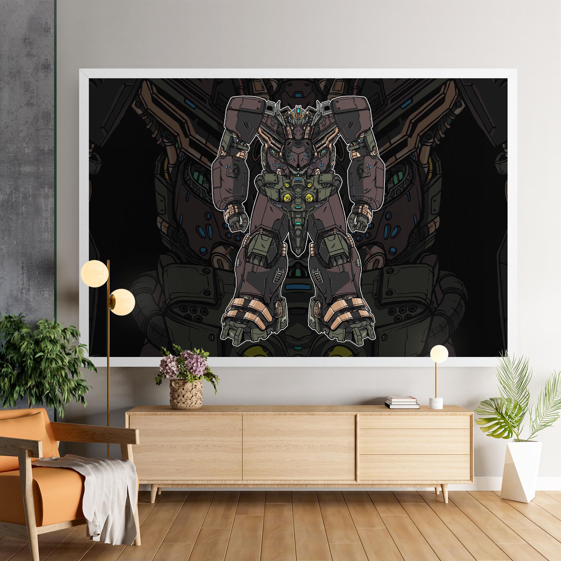 Leinwandbild Brown Grey Robot mockup 9