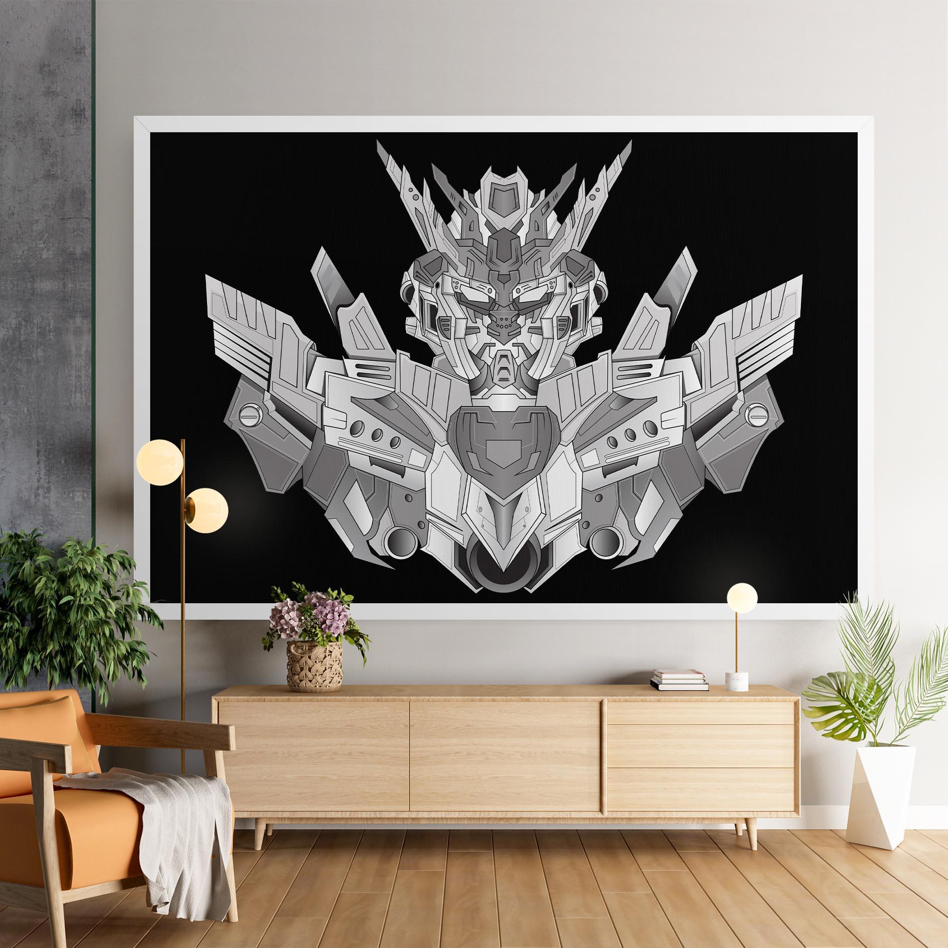 Leinwandbild Grey Robot mockup 9
