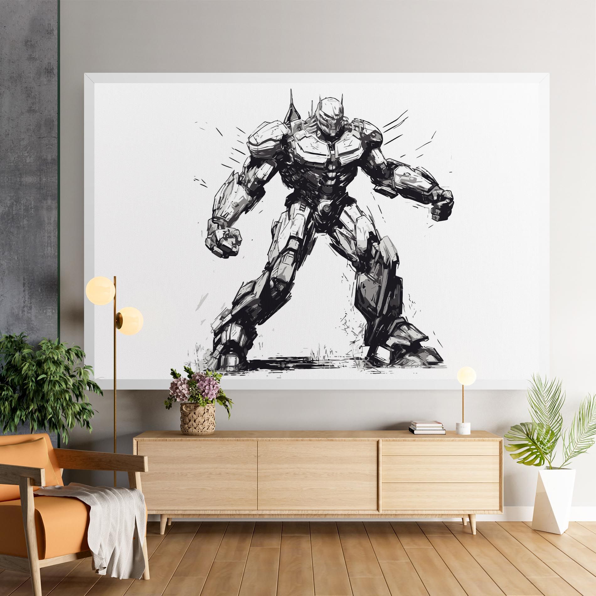 Grey White Robot mockup 9