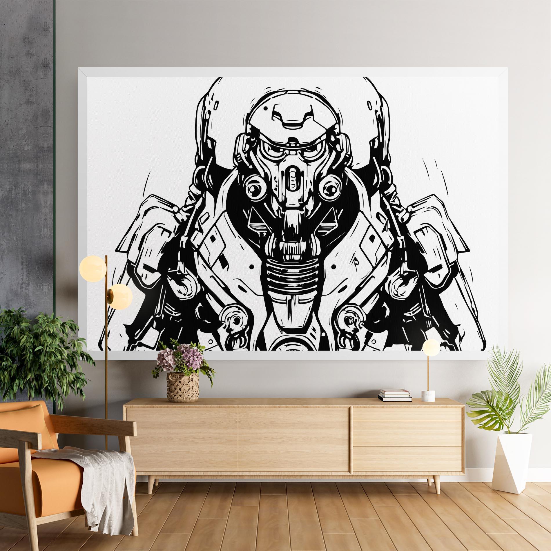 Leinwandbild Military Robot mockup 9