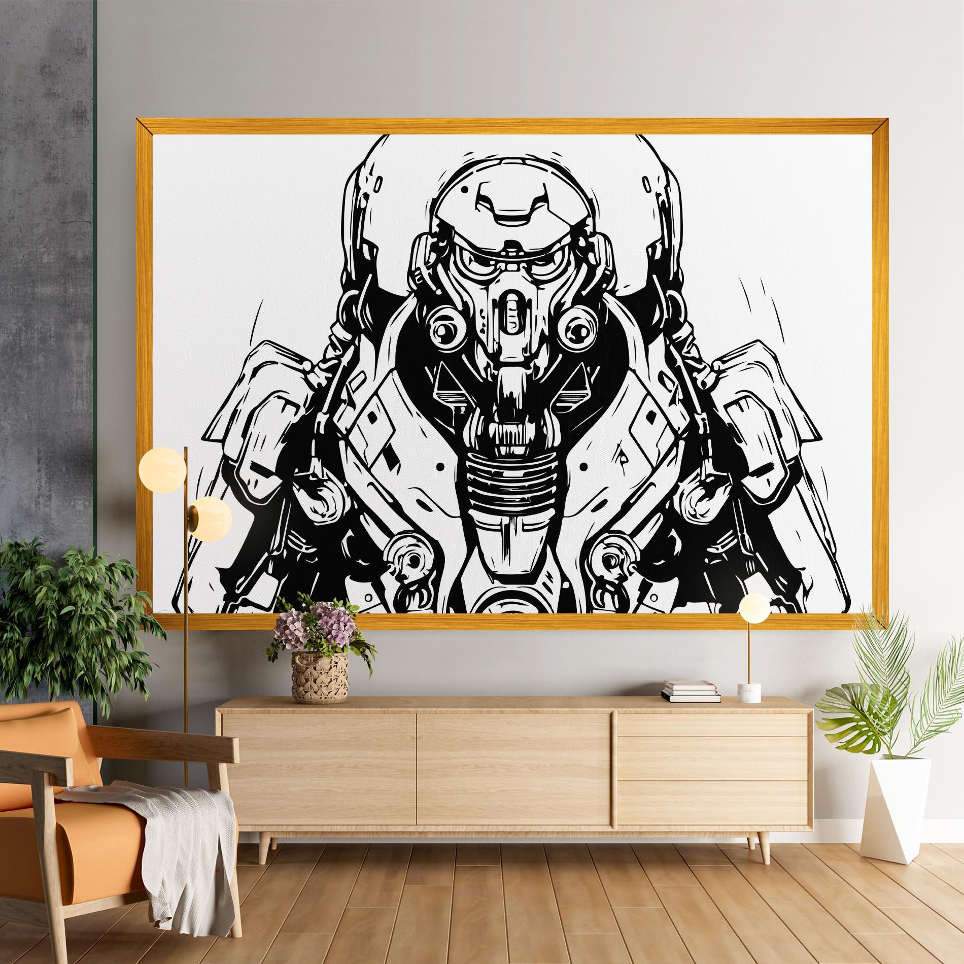 Leinwandbild Military Robot mockup 9