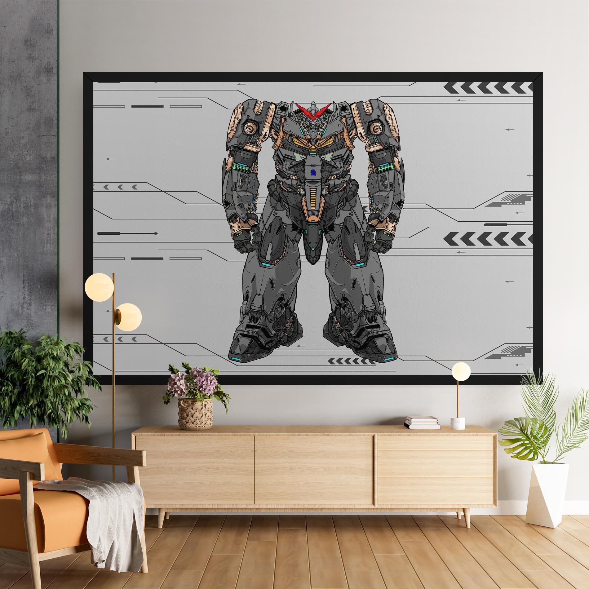 Leinwandbild Big Grey Robot mockup 9