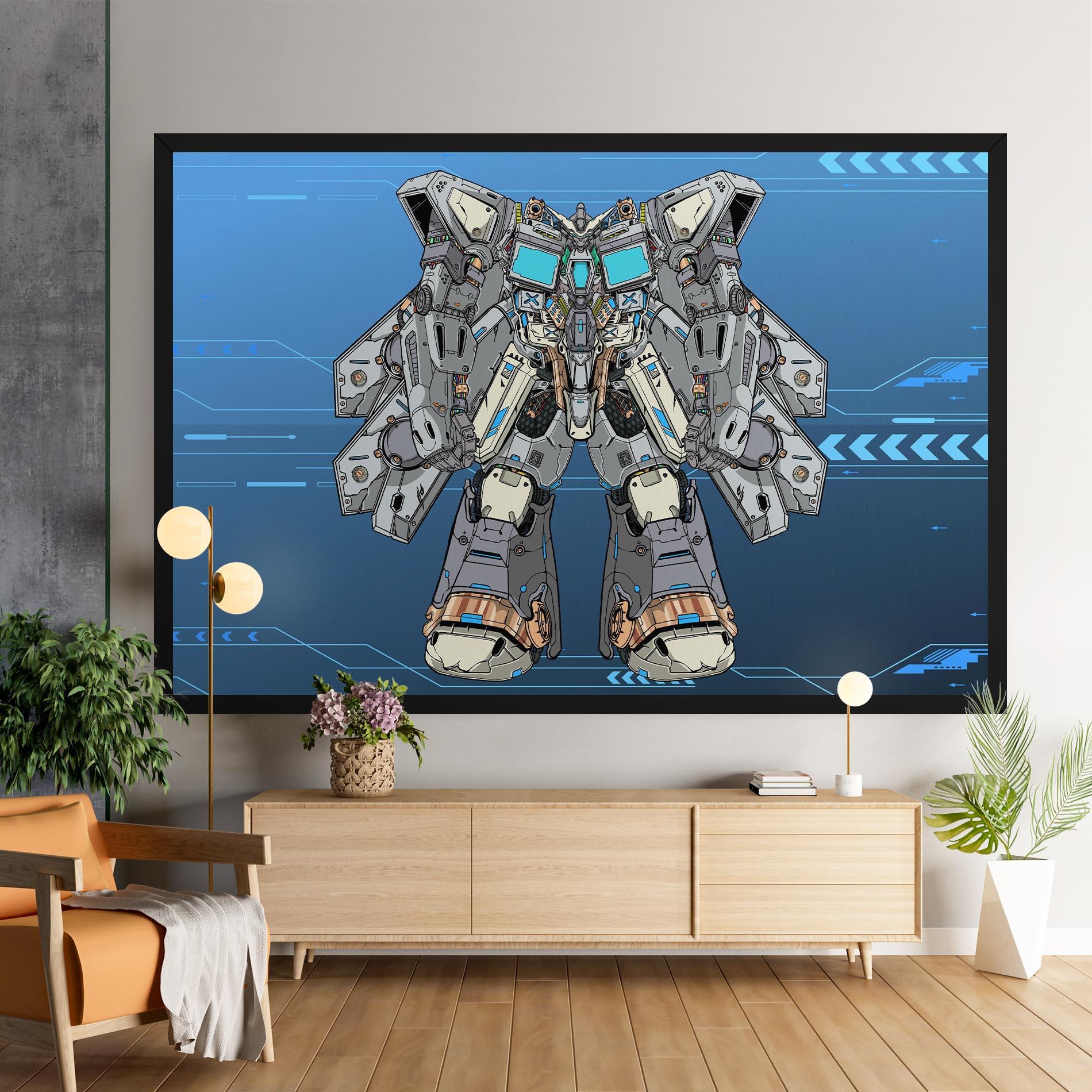 Leinwandbild Blue Grey Robot mockup 9