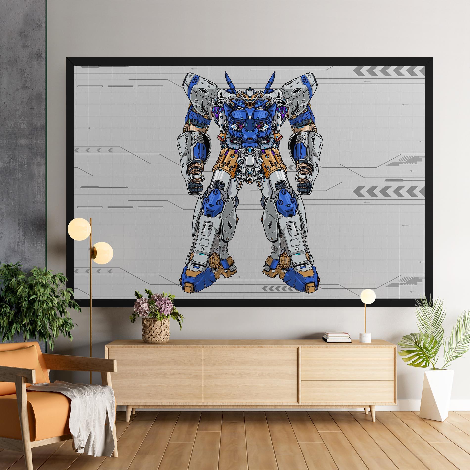Leinwandbild Blue Yellow Robot mockup 9