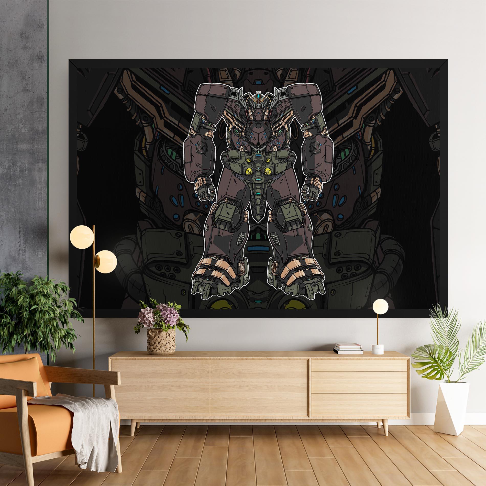 Leinwandbild Brown Grey Robot mockup 9