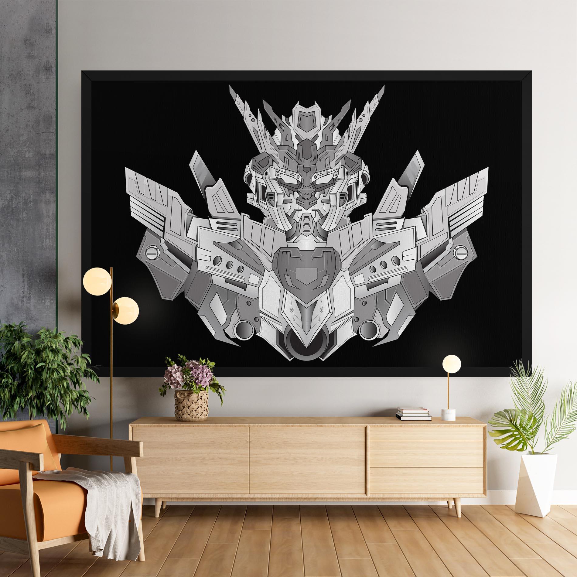 Leinwandbild Grey Robot mockup 9