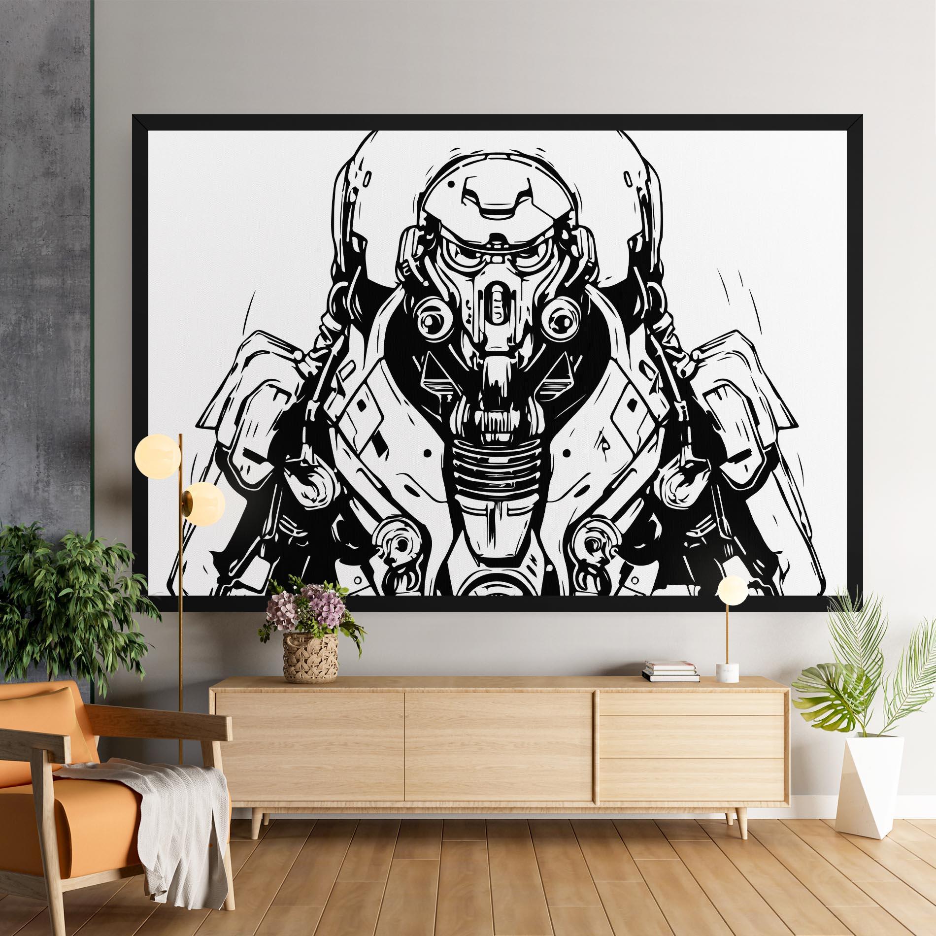 Leinwandbild Military Robot mockup 9