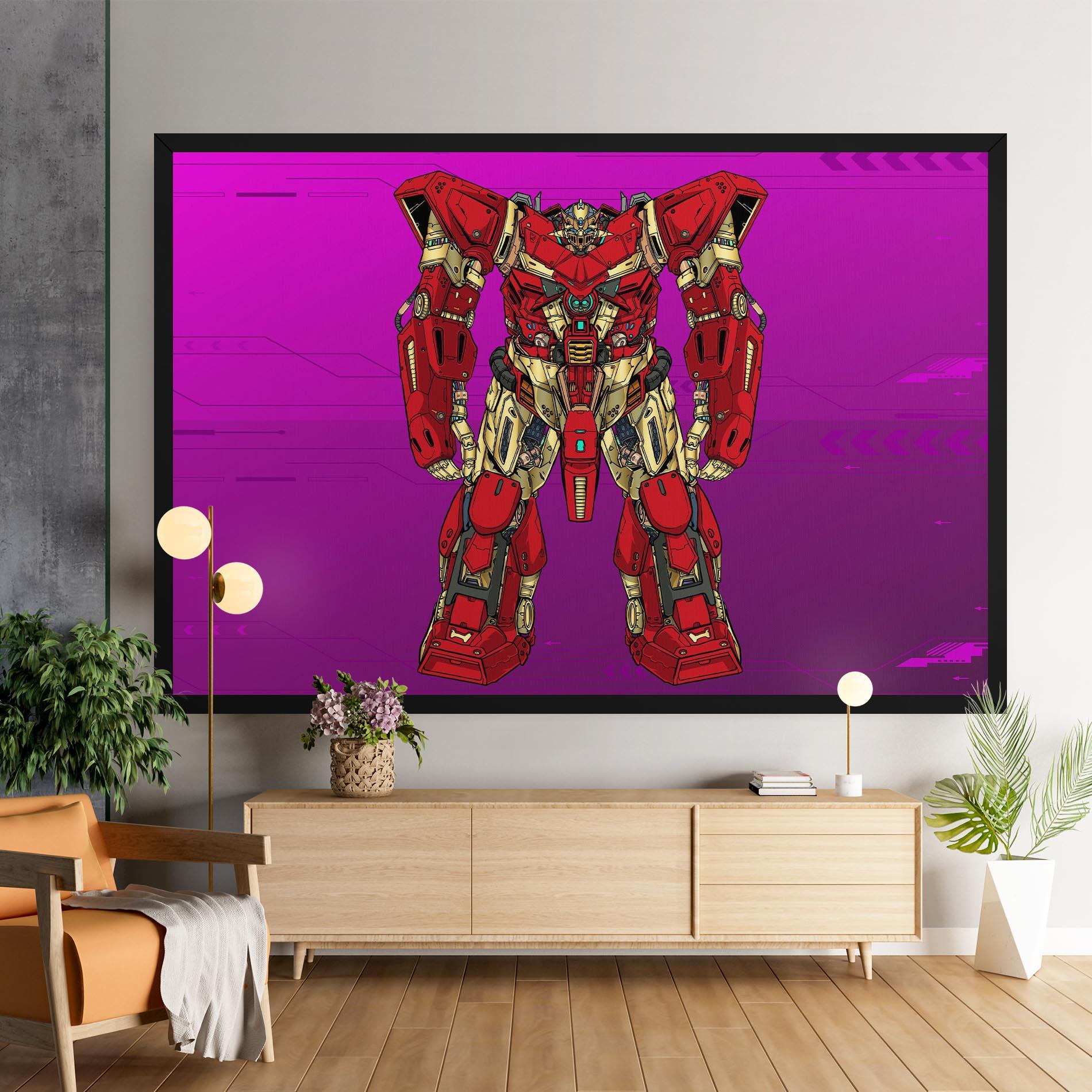 Leinwandbild Red Cream Robot mockup 9