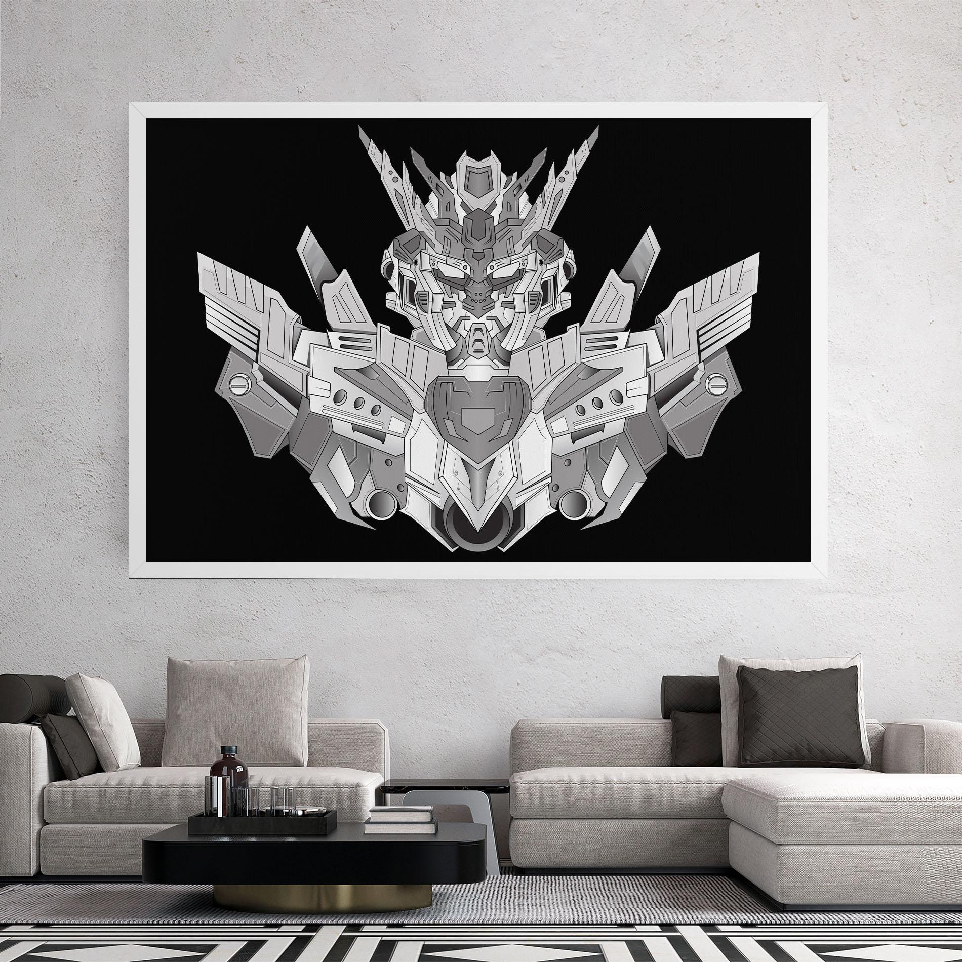 Leinwandbild Grey Robot mockup 2