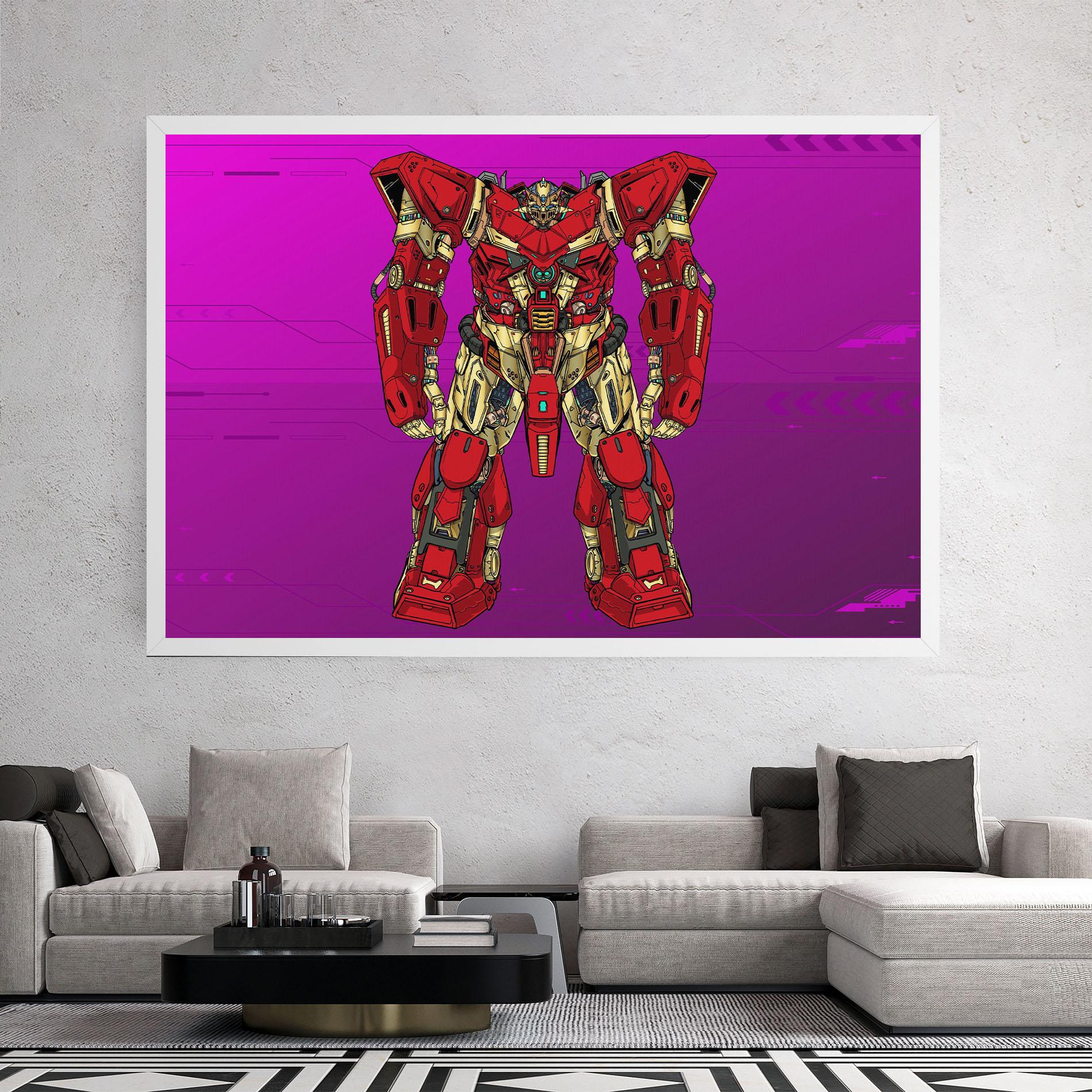 Leinwandbild Red Cream Robot mockup 2