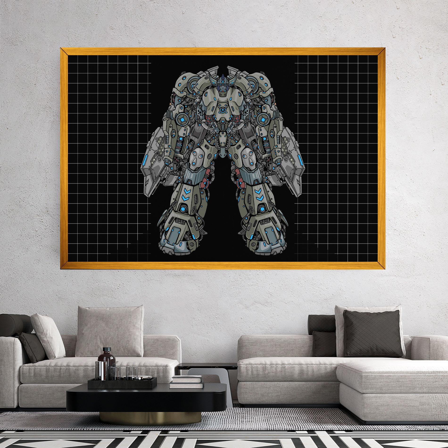 Leinwandbild Grey Blue Robot mockup 2