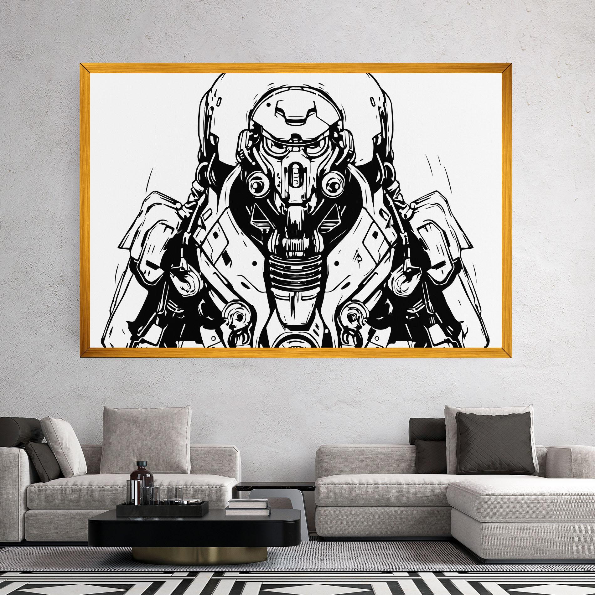 Leinwandbild Military Robot mockup 2