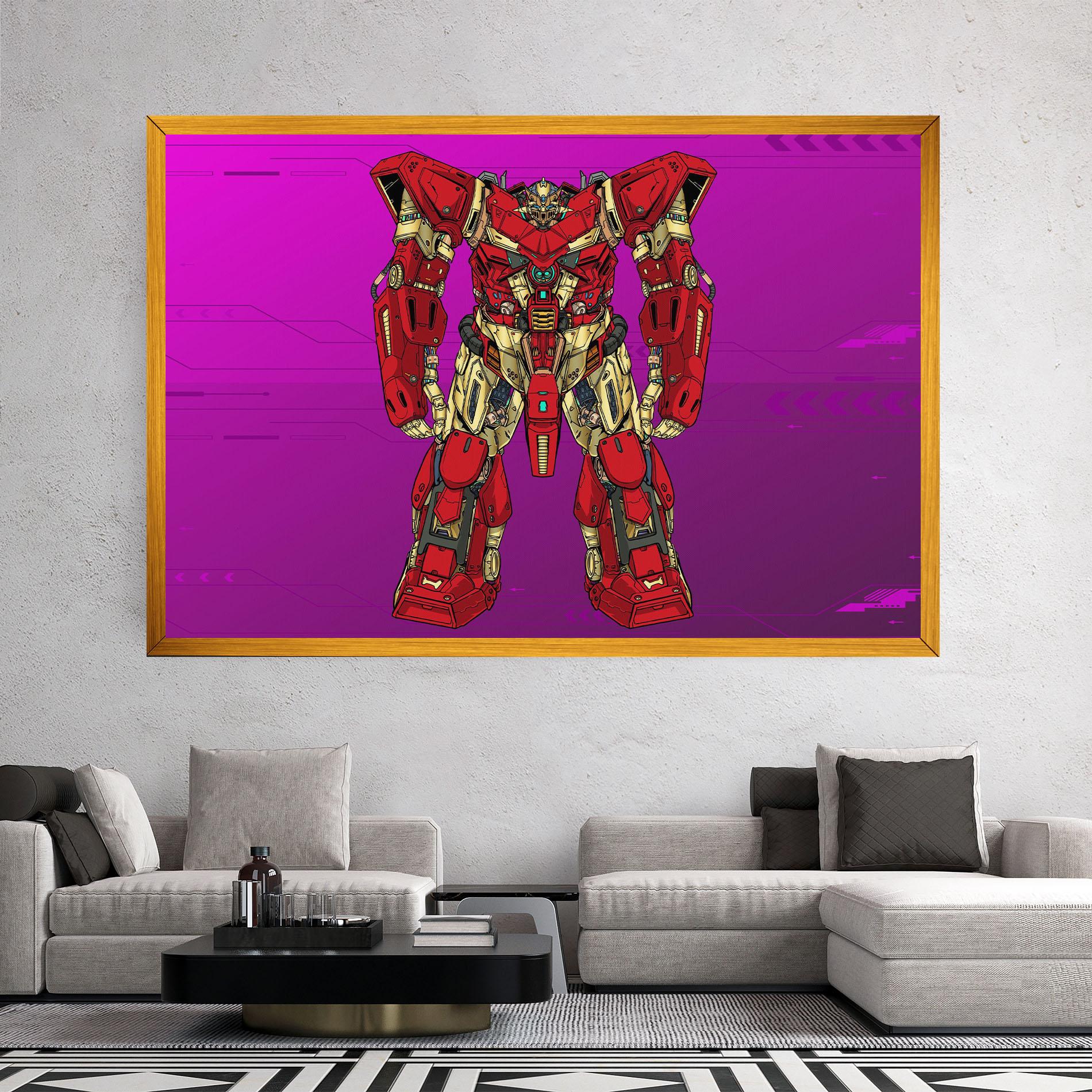 Leinwandbild Red Cream Robot mockup 2