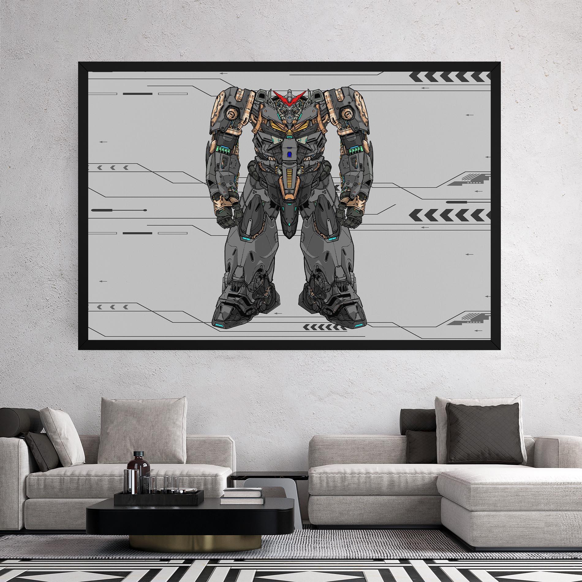 Leinwandbild Big Grey Robot mockup 2