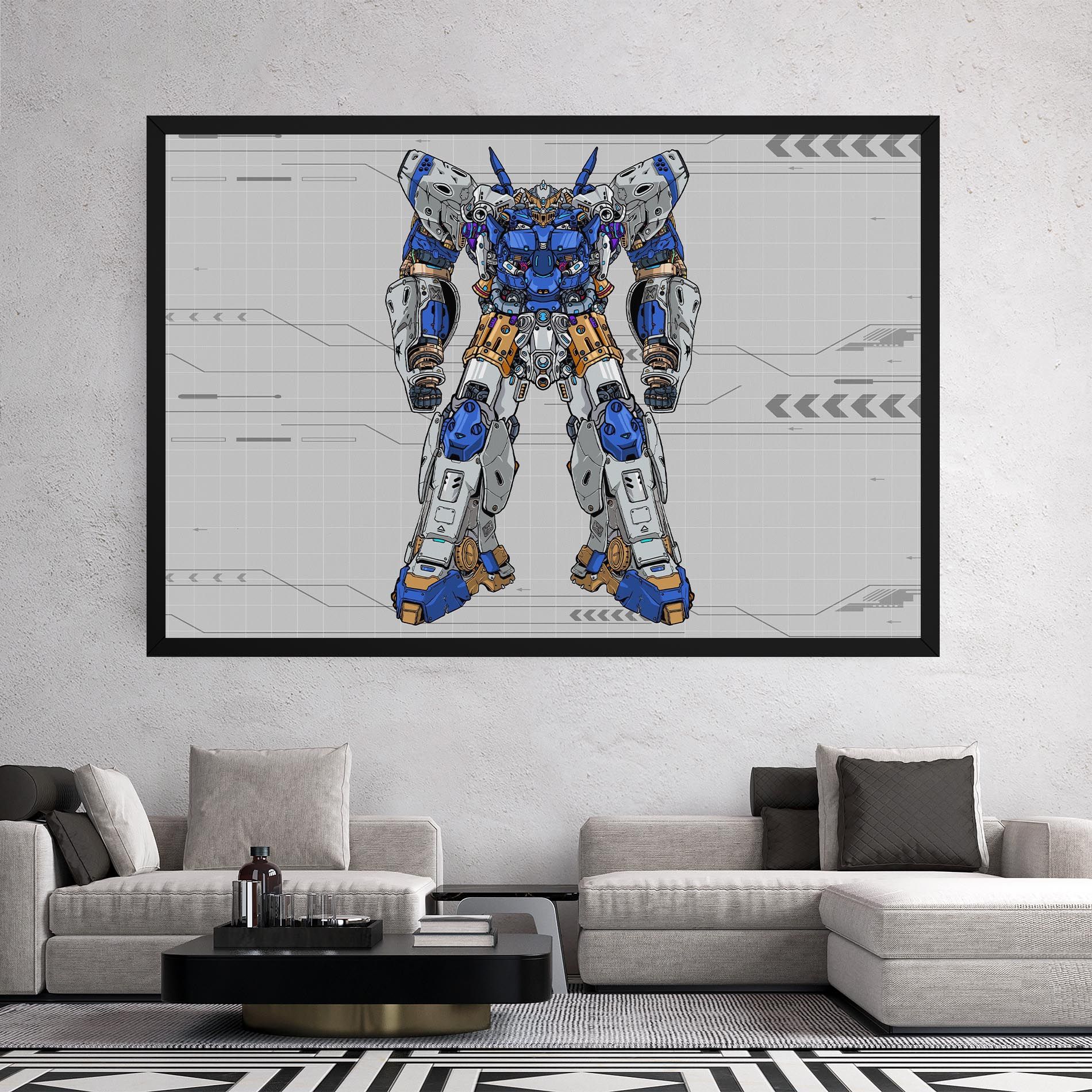Blue Yellow Robot mockup 2