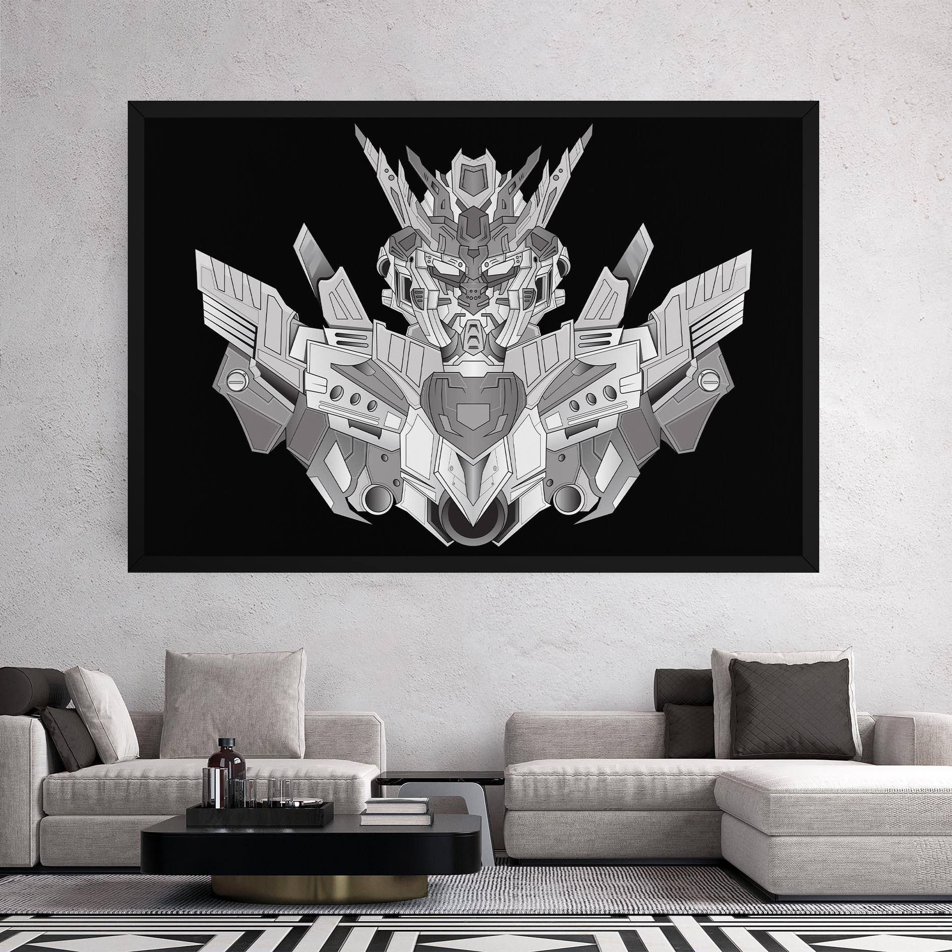 Leinwandbild Grey Robot mockup 2