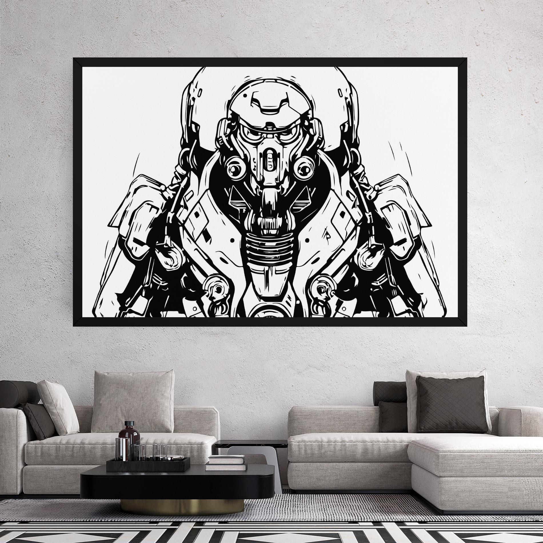 Leinwandbild Military Robot mockup 2