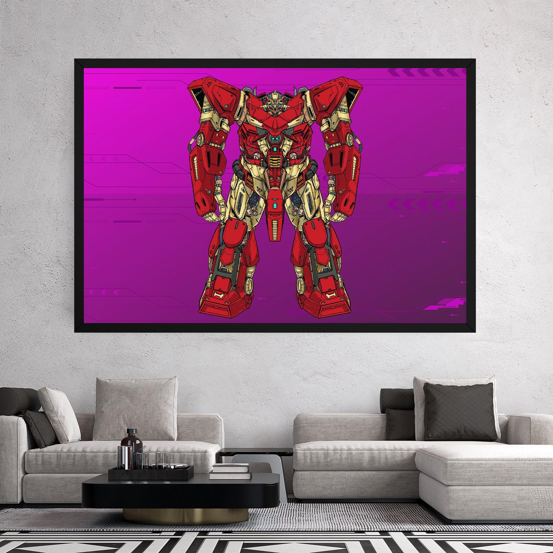 Leinwandbild Red Cream Robot mockup 2