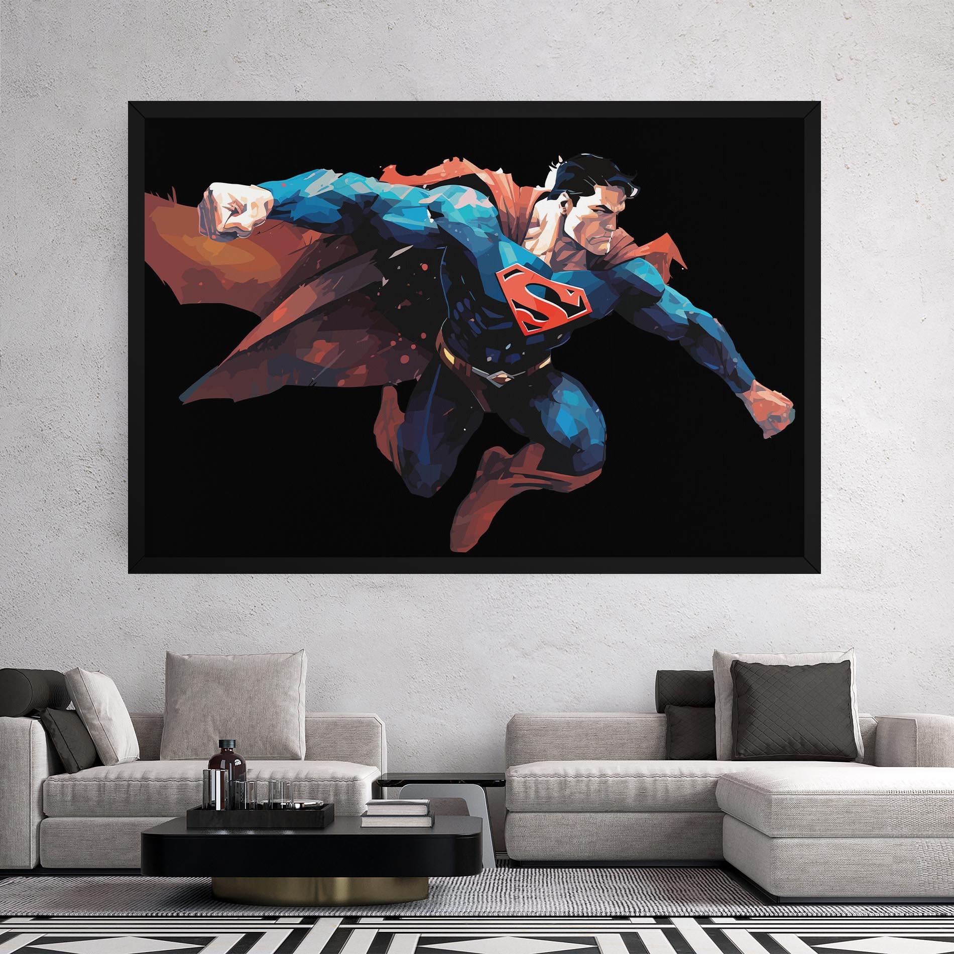 Leinwandbild Superman Jump mockup 2