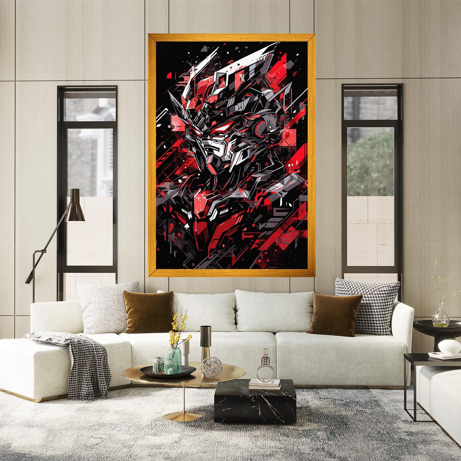 Leinwandbild Red Grey Robot mockup 2