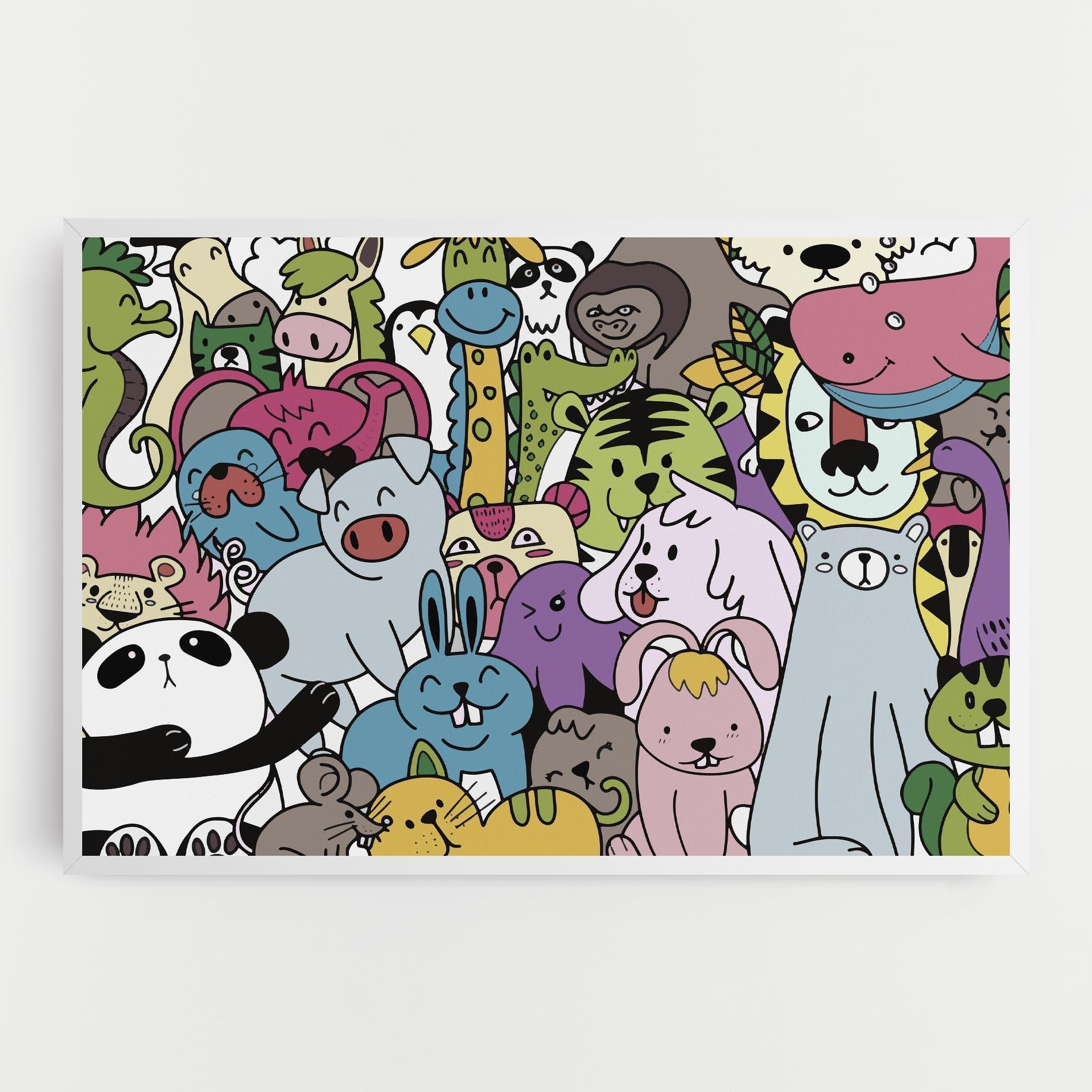 Leinwandbild Animals Cartoon mockup 0