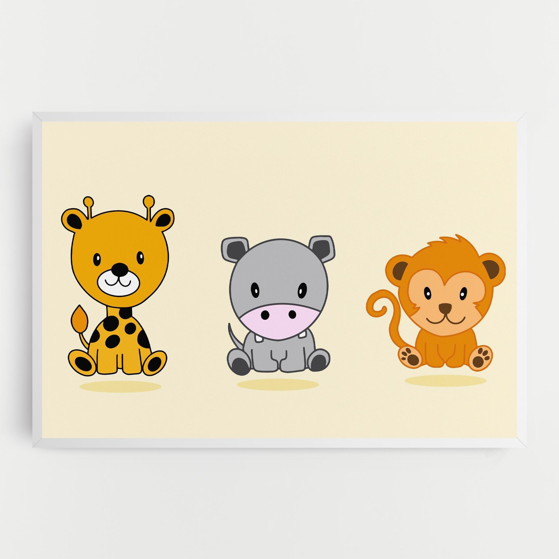 Leinwandbild Cream Animals mockup 0