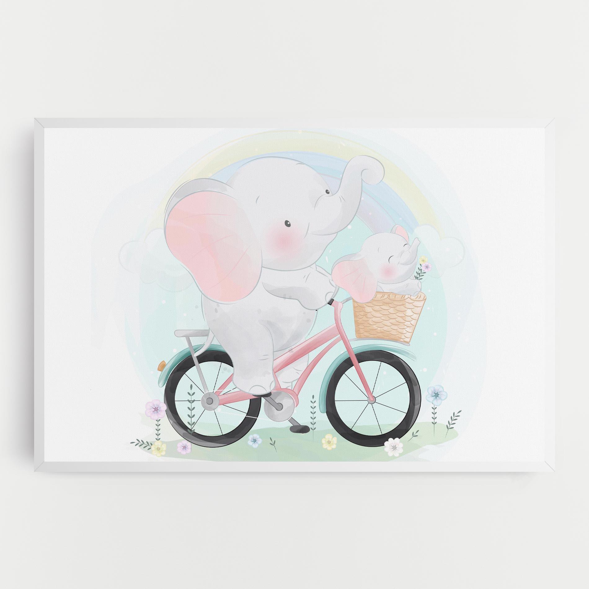 Leinwandbild Elephant Bike mockup 0