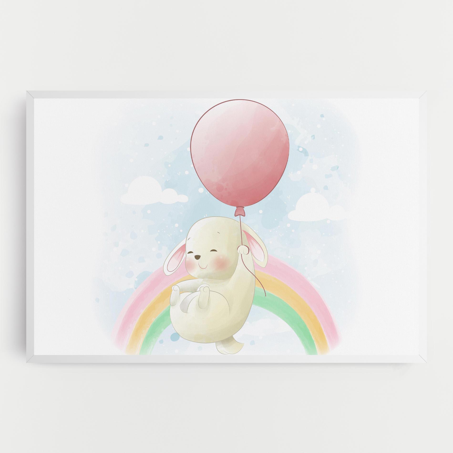 Leinwandbild Rainbow Bunny Art mockup 0