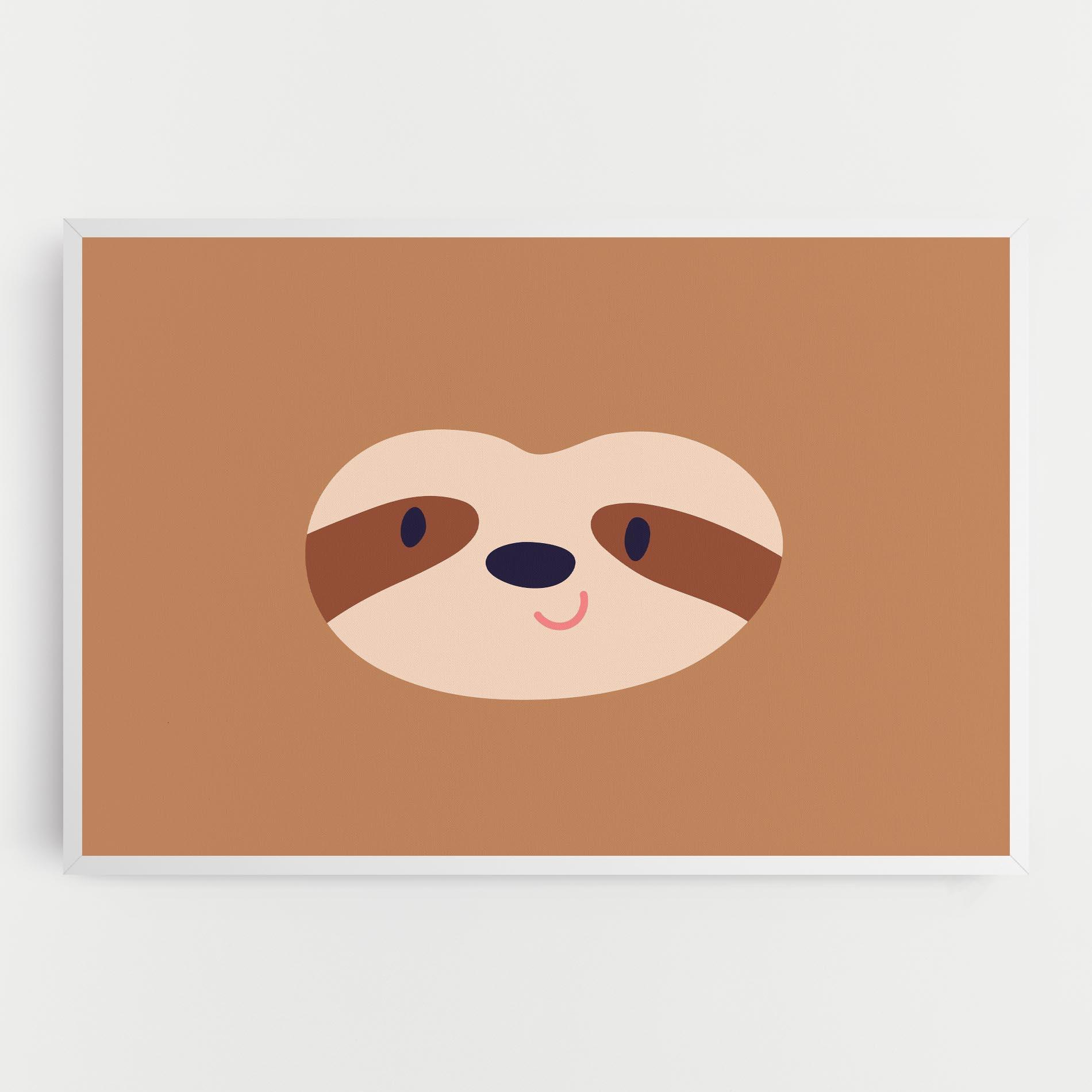 Leinwandbild Sloth Face Portrait mockup 0