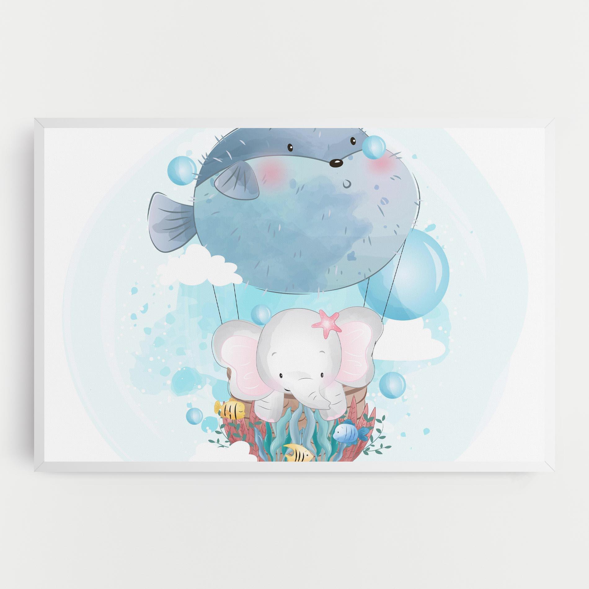 Leinwandbild Swiming Elephant mockup 0
