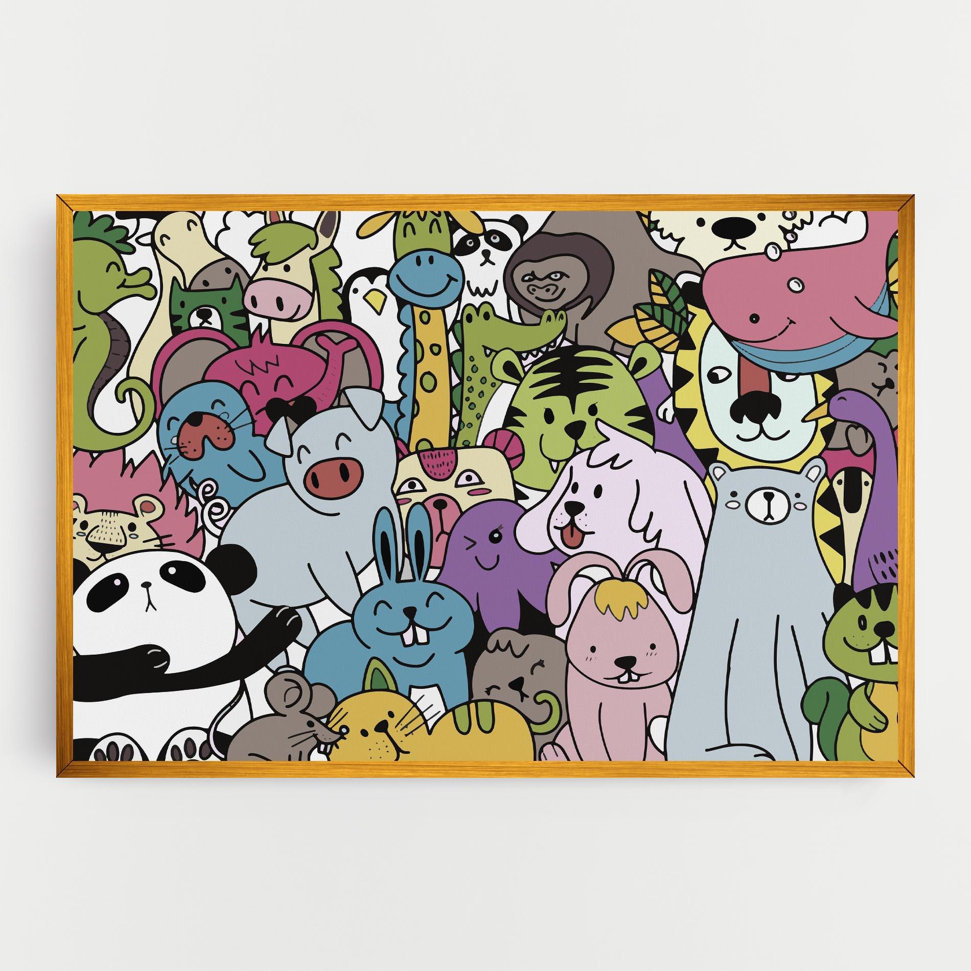 Leinwandbild Animals Cartoon mockup 0