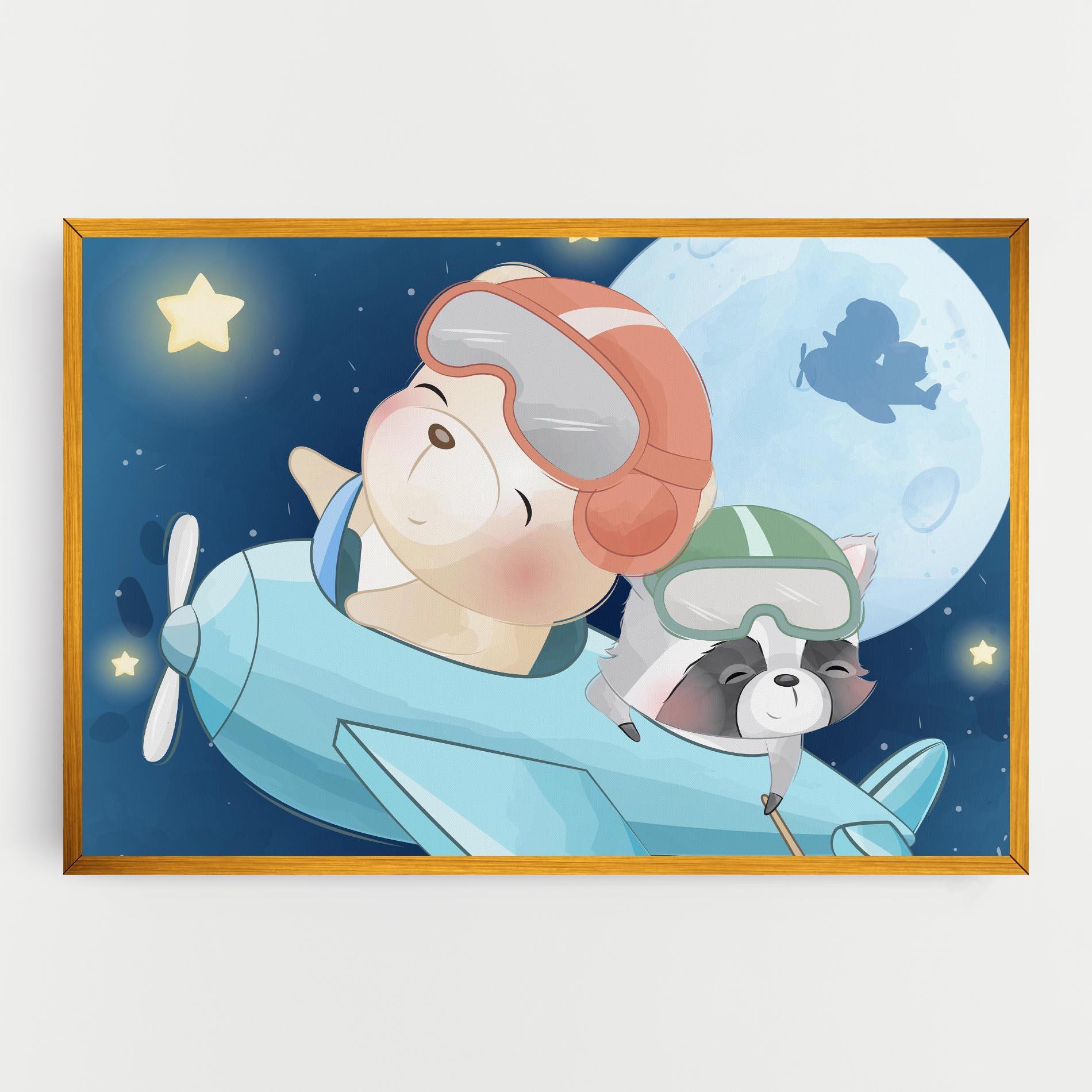 Leinwandbild Bear Flying Star mockup 0