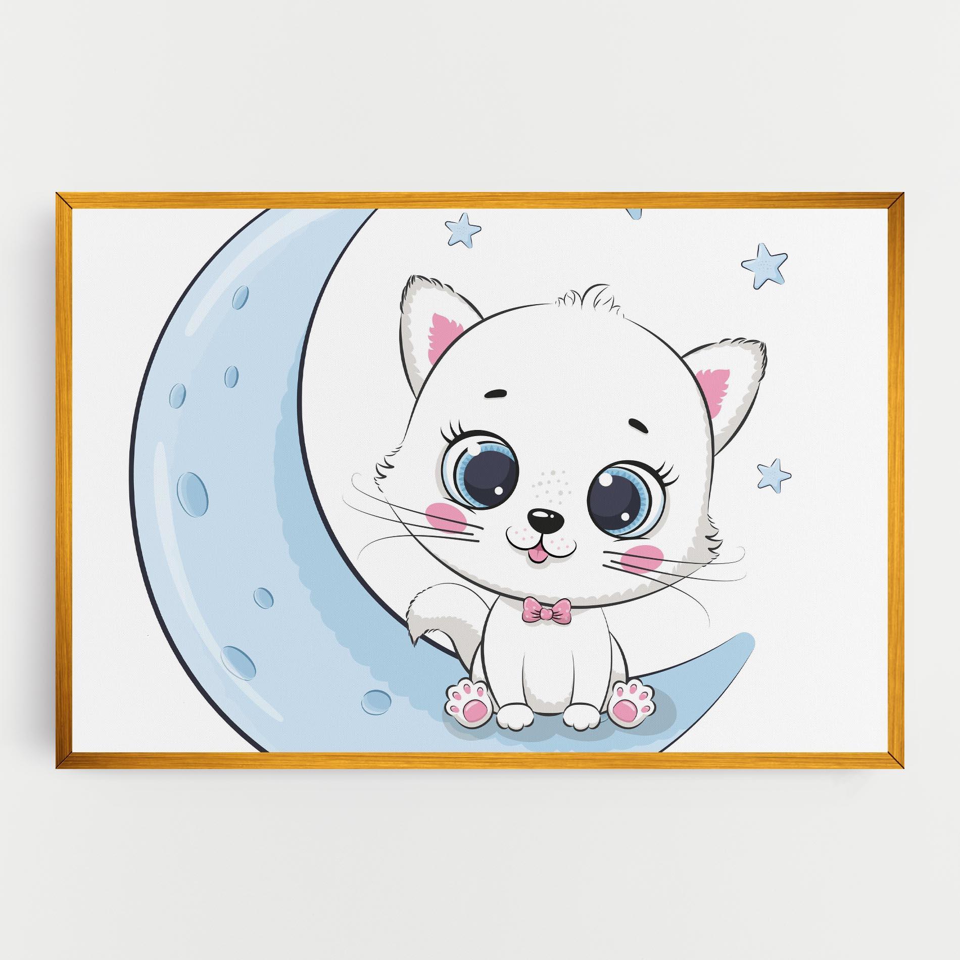 Leinwandbild Blue Moon Cat mockup 0