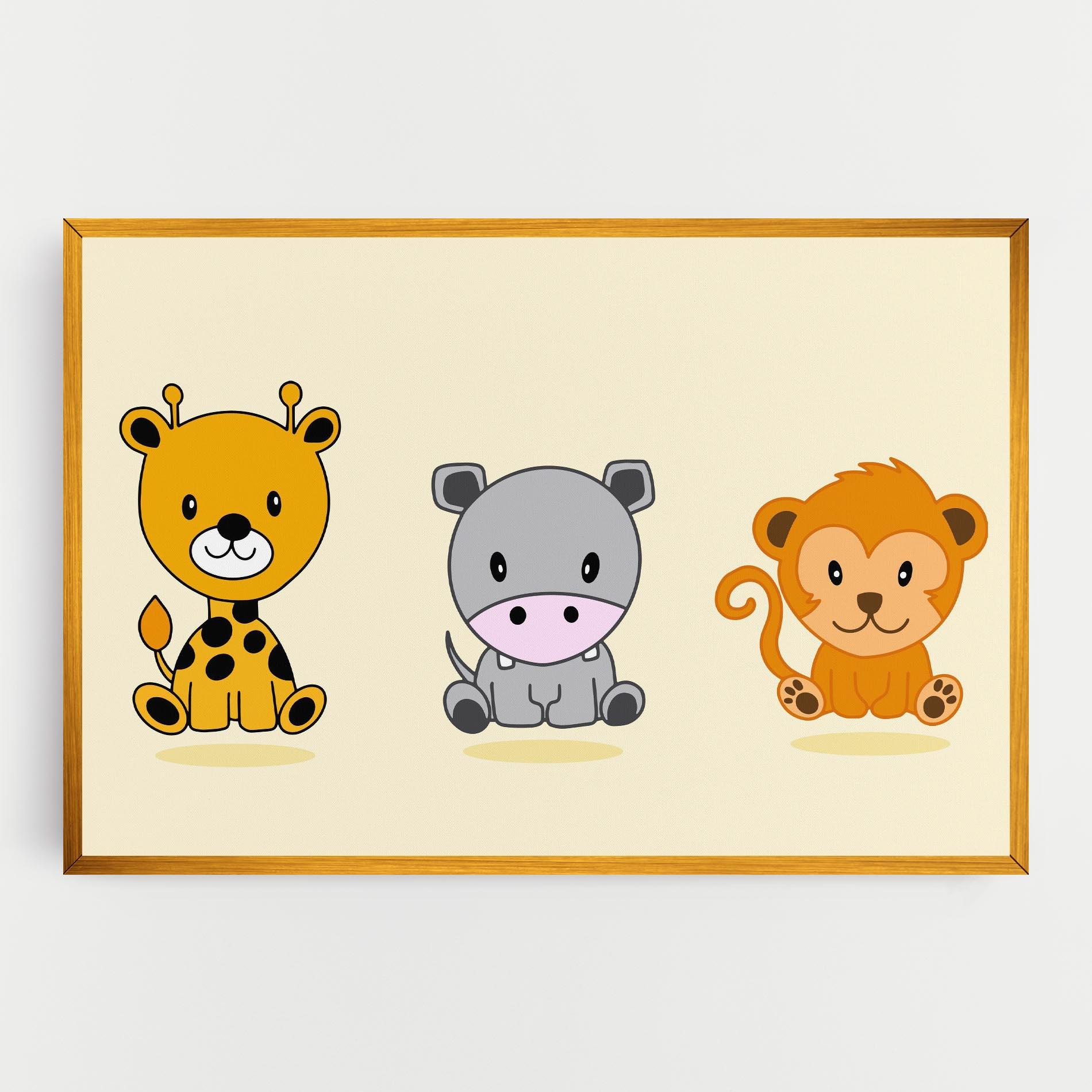 Leinwandbild Cream Animals mockup 0
