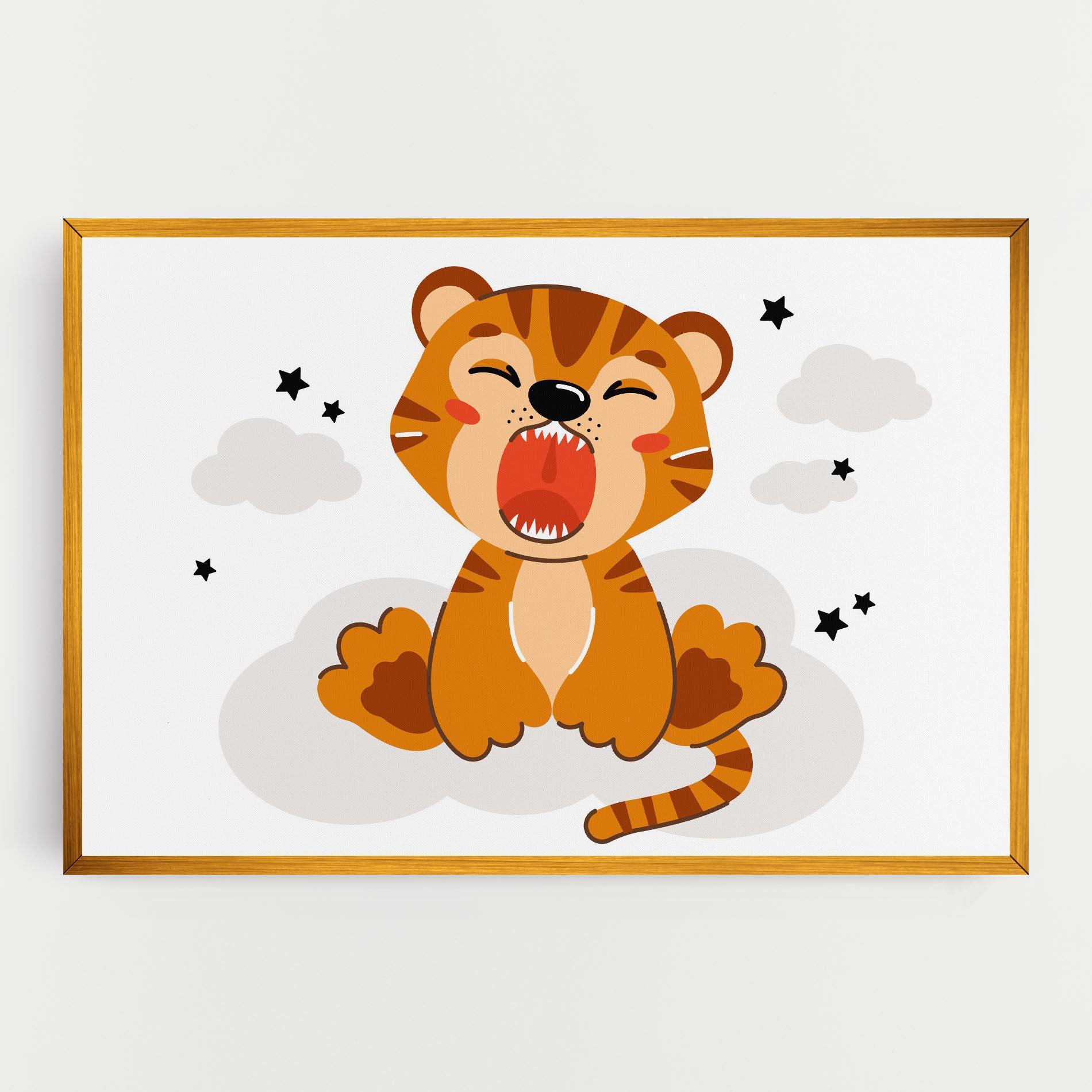 Leinwandbild Cute Sleepy Tiger mockup 0