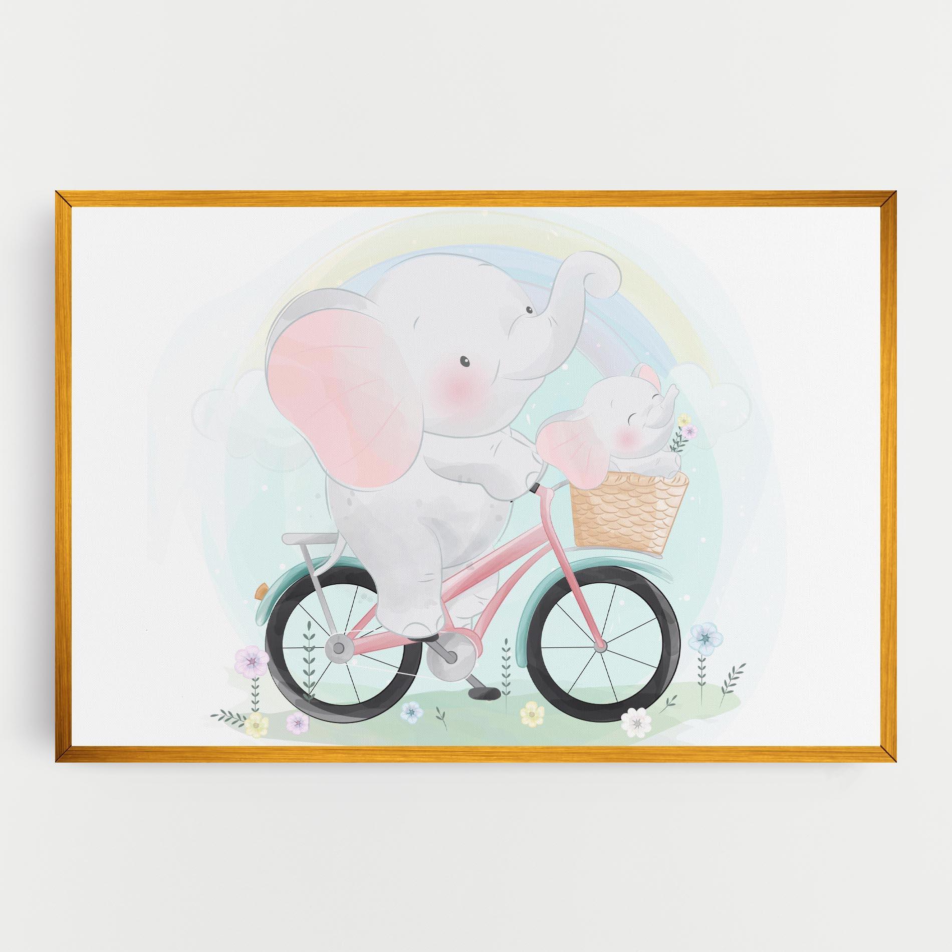 Leinwandbild Elephant Bike mockup 0