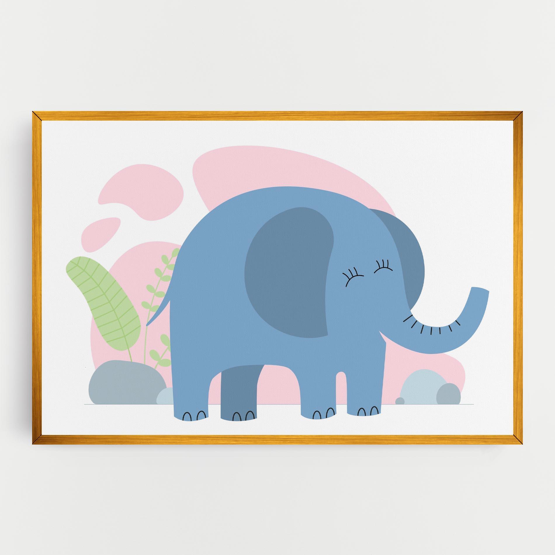 Leinwandbild Leaf Cute Elephant mockup 0